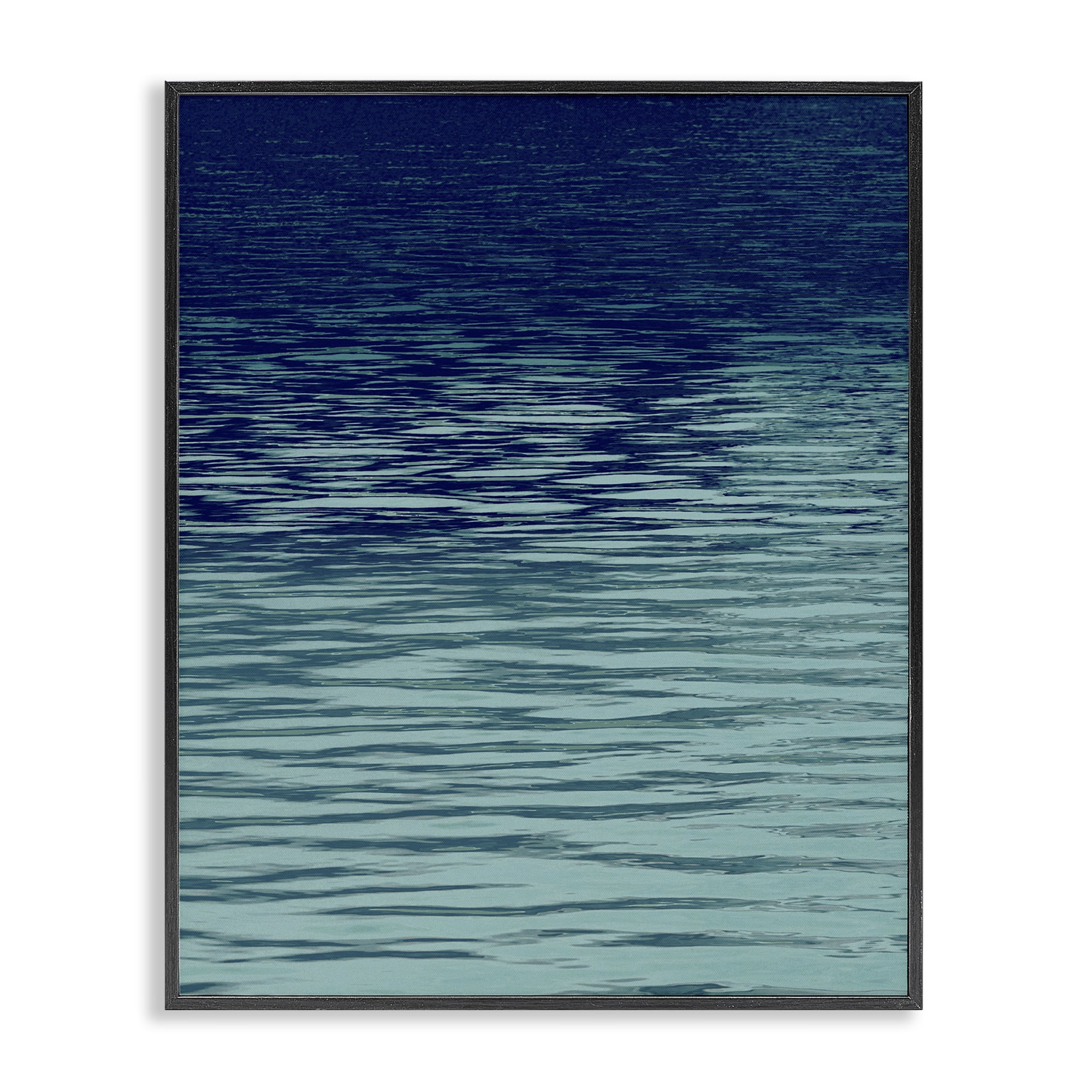 Stupell Industries Ocean Ripples Gradient Landscape & Nature Painting Black Framed Art Print Wall Art, 16 x 20