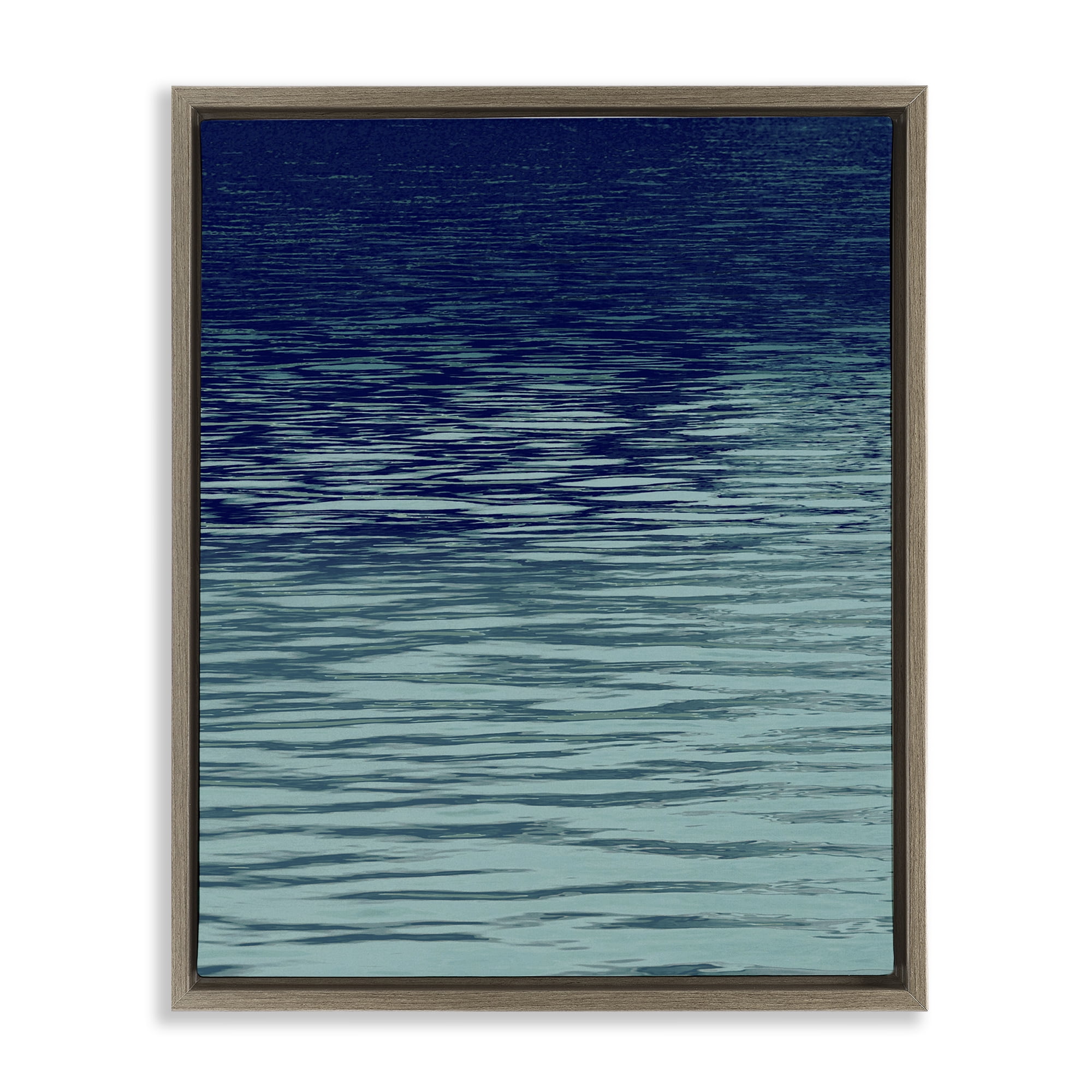 Stupell Industries Ocean Ripples Gradient Landscape & Nature Painting Brown Floater Framed Canvas Art Print Wall Art, 17 x 21