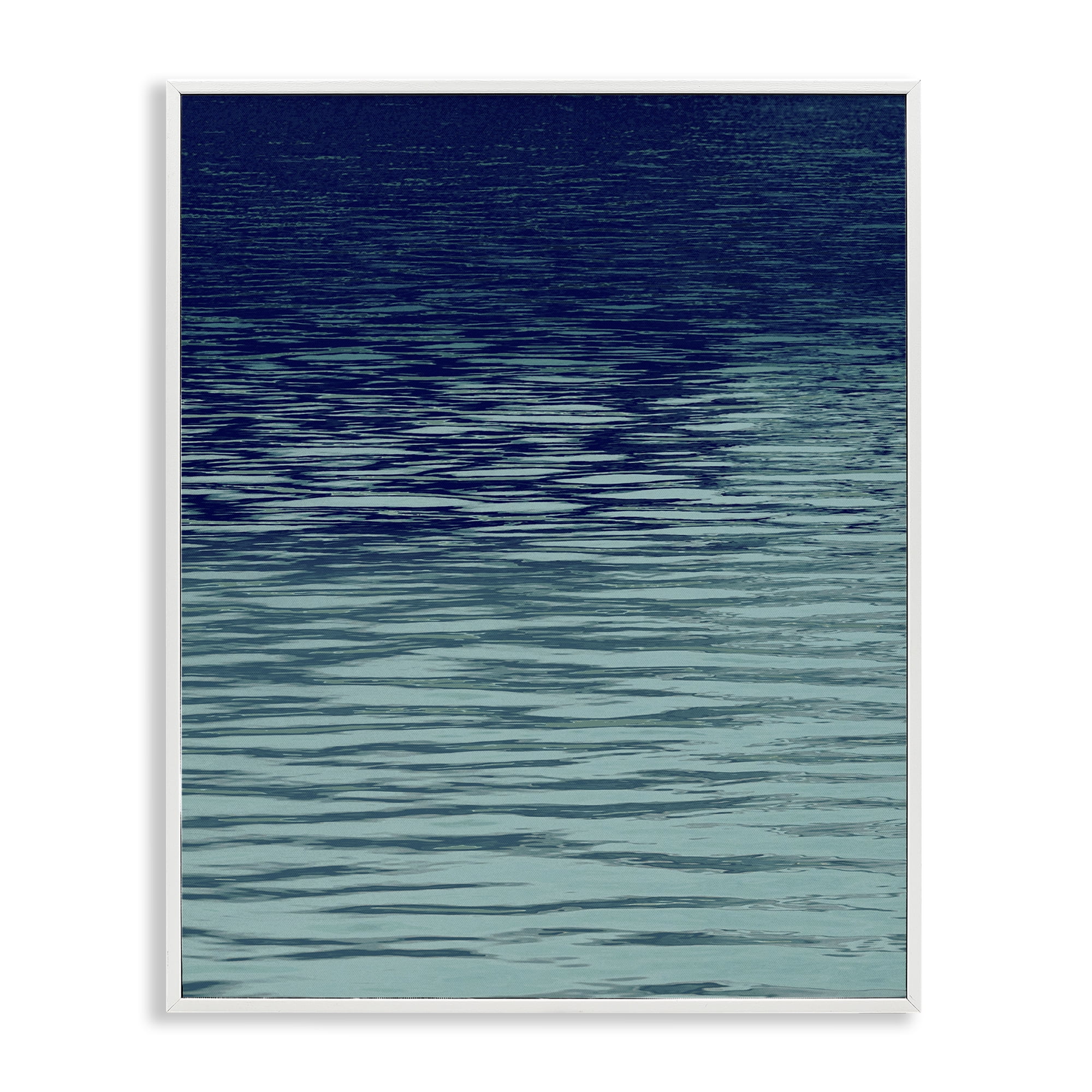 Stupell Industries Ocean Ripples Gradient Landscape & Nature Painting White Framed Art Print Wall Art, 24 x 30