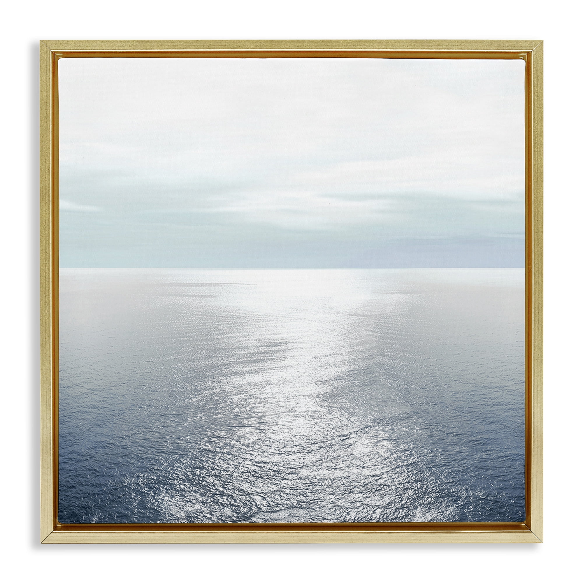 Stupell Industries Ocean Ripples Scenery Landscape Photography Gold Floater Framed Canvas Art Print Wall Art, 25 x 25