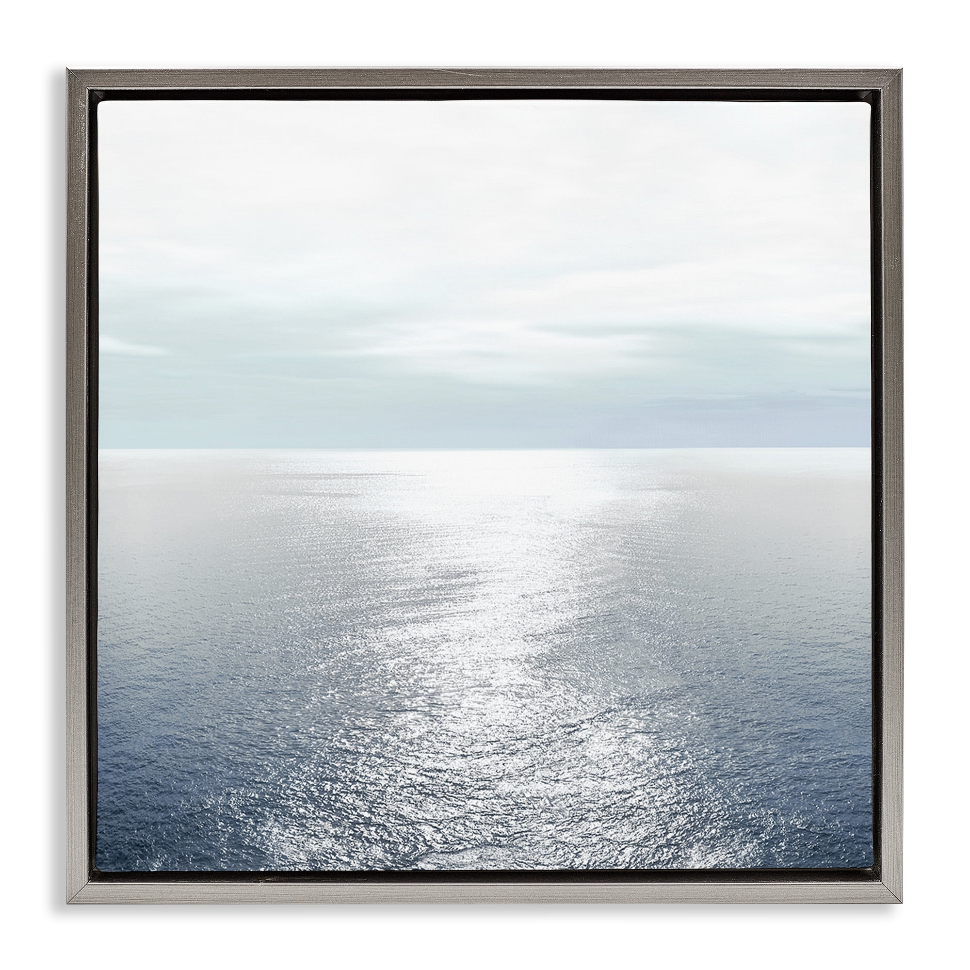Stupell Industries Ocean Ripples Scenery Landscape Photography Gray Floater Framed Canvas Art Print Wall Art, 18 x 18