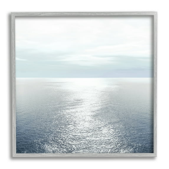 Stupell Industries Ocean Ripples Scenery Nature Photography Gray Framed Art Print Wall Art, 12 x 12