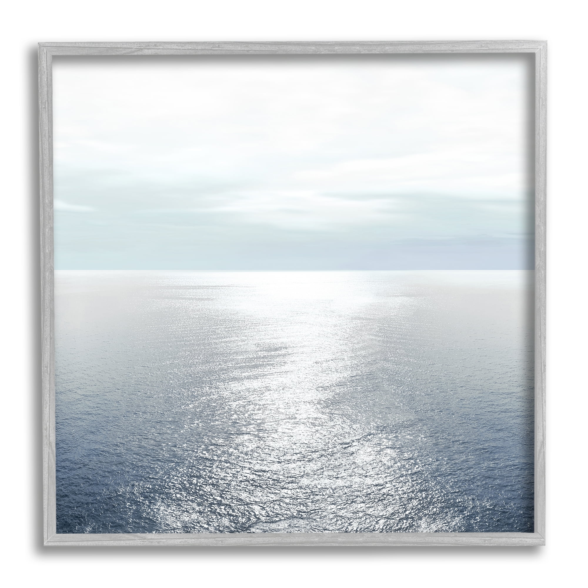 Stupell Industries Ocean Ripples Scenery Nature Photography Gray Framed Art Print Wall Art, 24 x 24