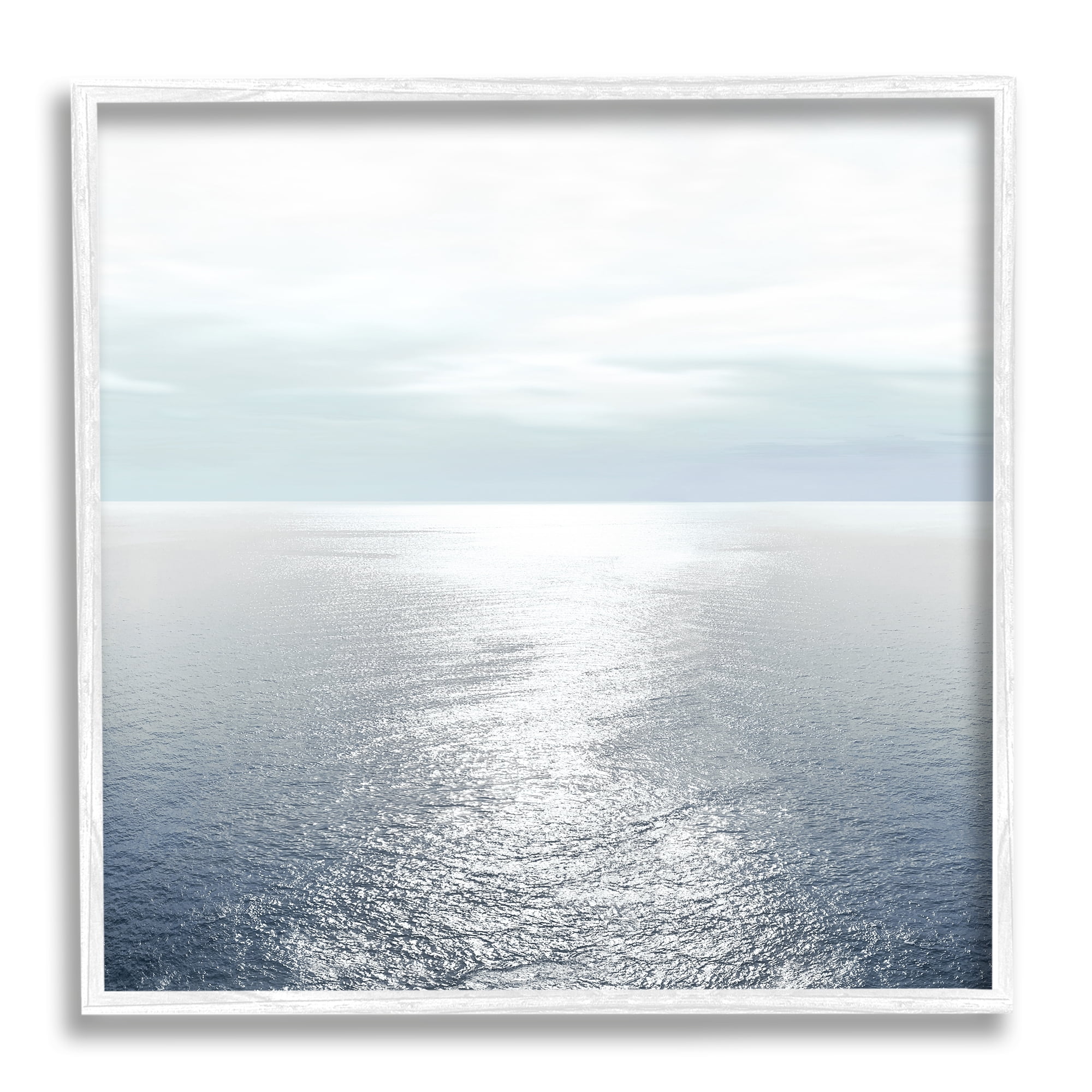 Stupell Industries Ocean Ripples Scenery Nature Photography White Framed Art Print Wall Art, 24 x 24