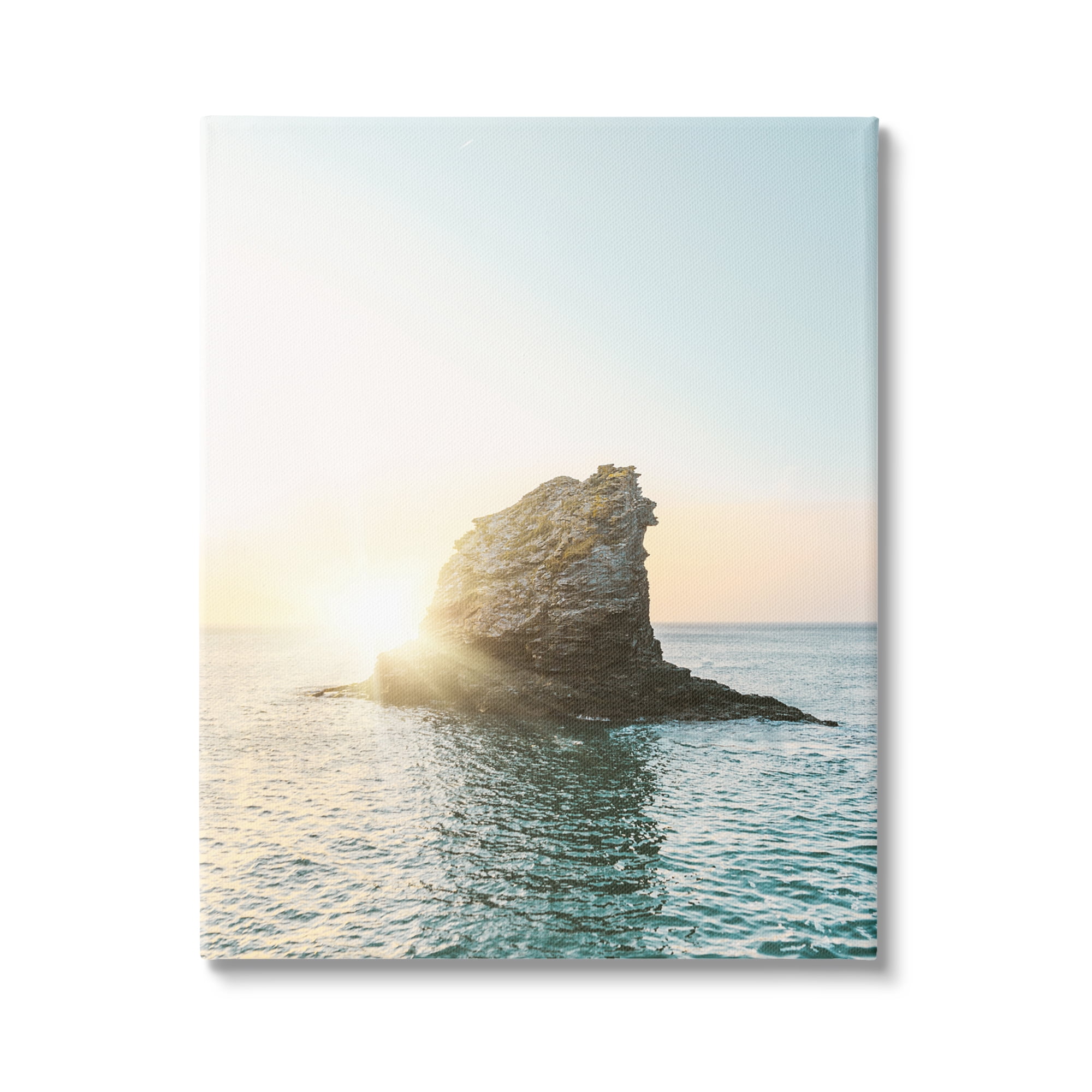 Stupell Industries Ocean Rock at Sunset Nature Photography Gallery Wrapped Canvas Print Wall Art, 36 x 48