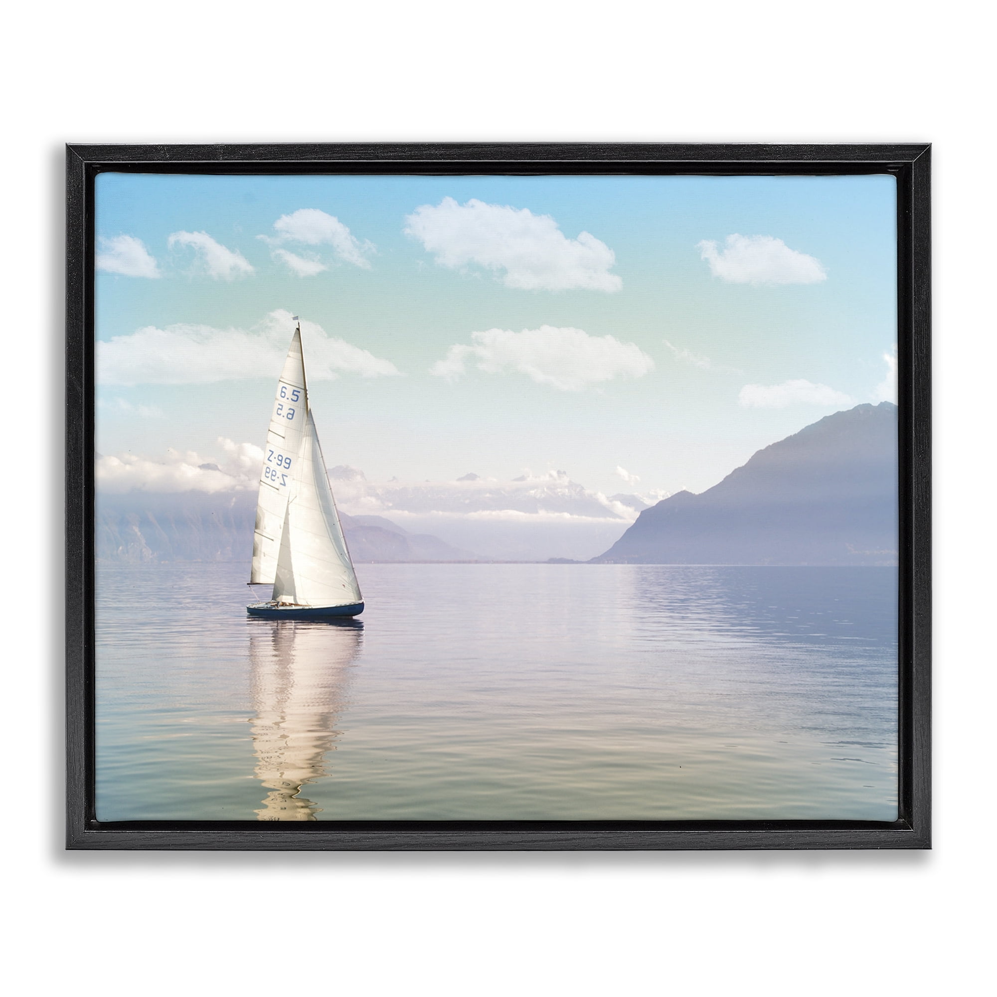 Stupell Industries Ocean Sails Lounging Black Framed Floater Canvas Wall Art, design by Marcus Prime