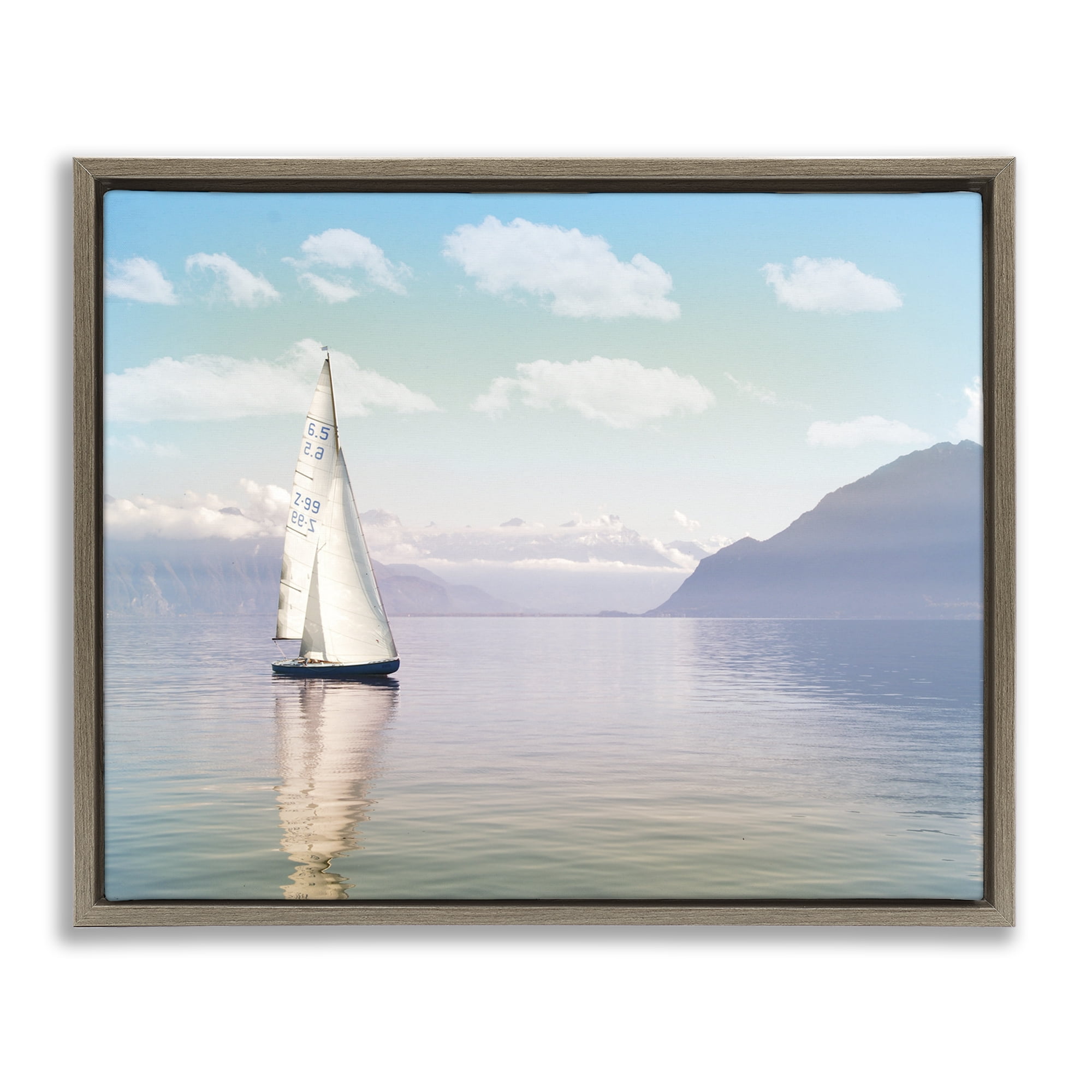 Stupell Industries Ocean Sails Lounging Brown Framed Floater Canvas Wall Art, design by Marcus Prime