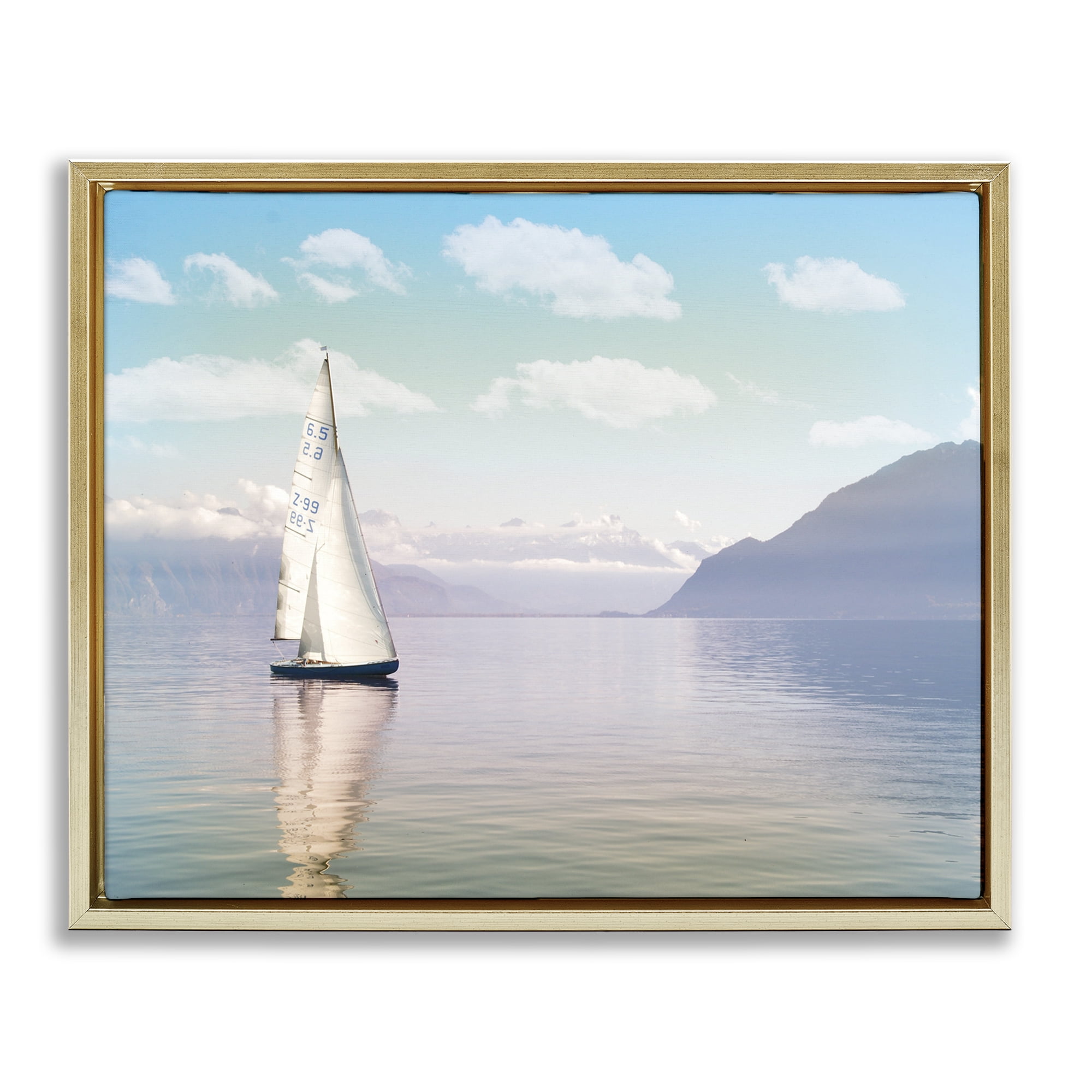 Stupell Industries Ocean Sails Lounging Gold Framed Floater Canvas Wall Art, design by Marcus Prime