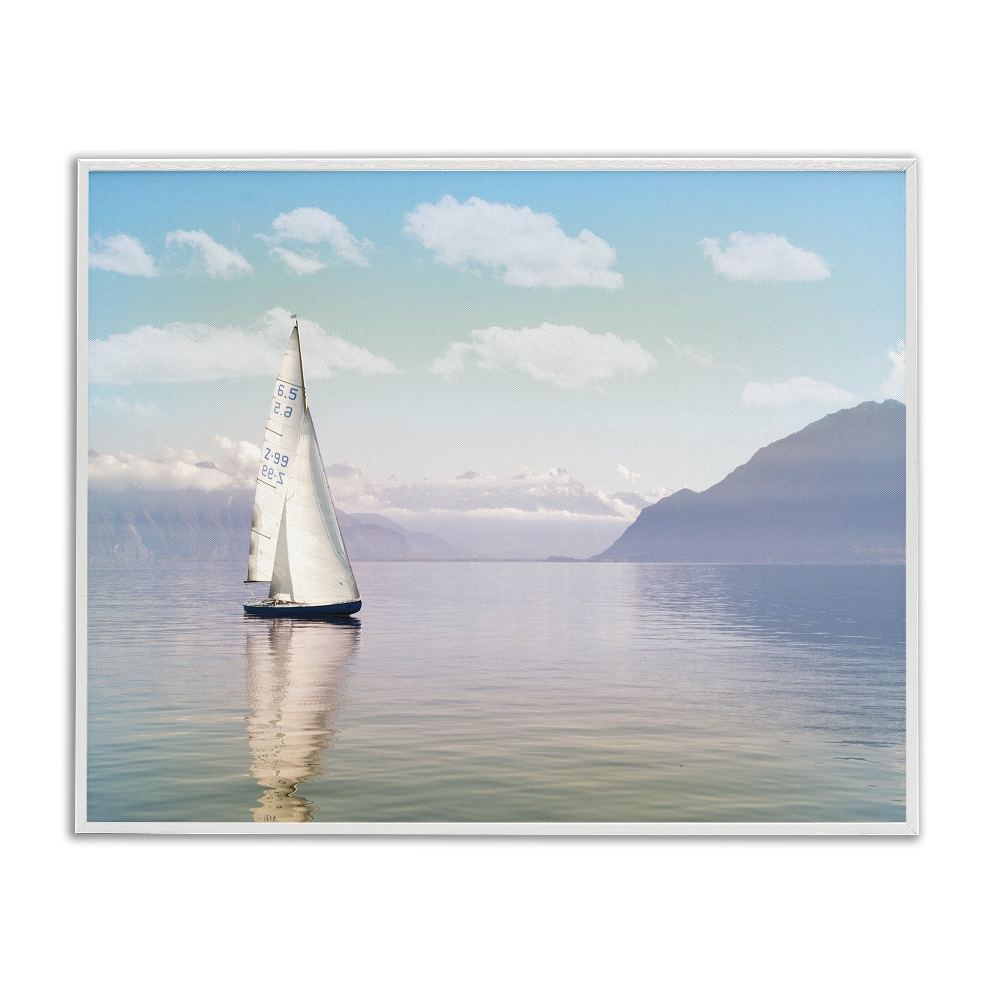 Stupell Industries Ocean Sails Lounging White Framed Giclee Art, design by Marcus Prime