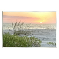 Stupell Industries Ocean Shore Reeds Sunset Horizon Photograph Unframed Art Print Wall Art, Design by Mary Lou Photography