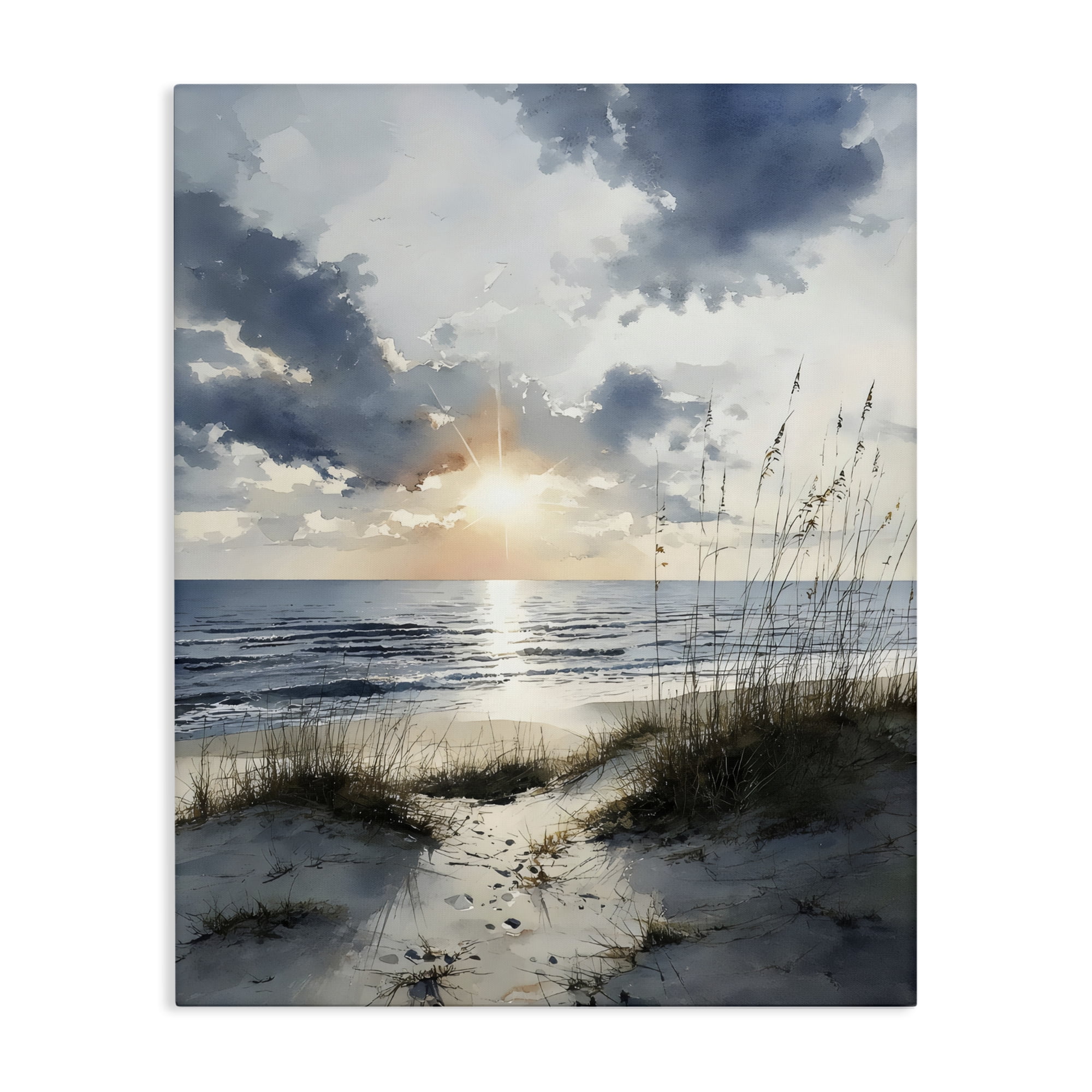 Stupell Industries Ocean Sunrise over Sandy Dunes Canvas Wall Art, design by Franklyn Gregory