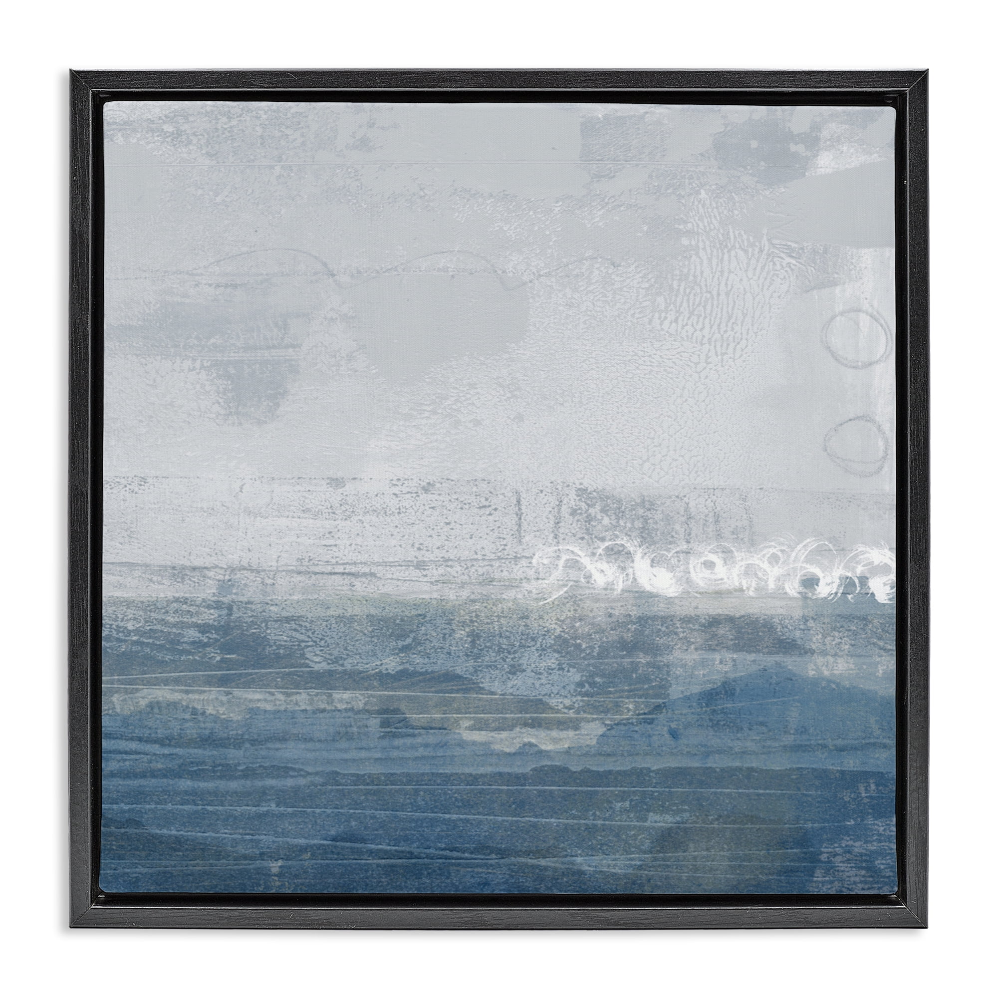 Stupell Industries Ocean Tide Abstract Black Framed Floater Canvas Wall Art, design by Dan Meneely