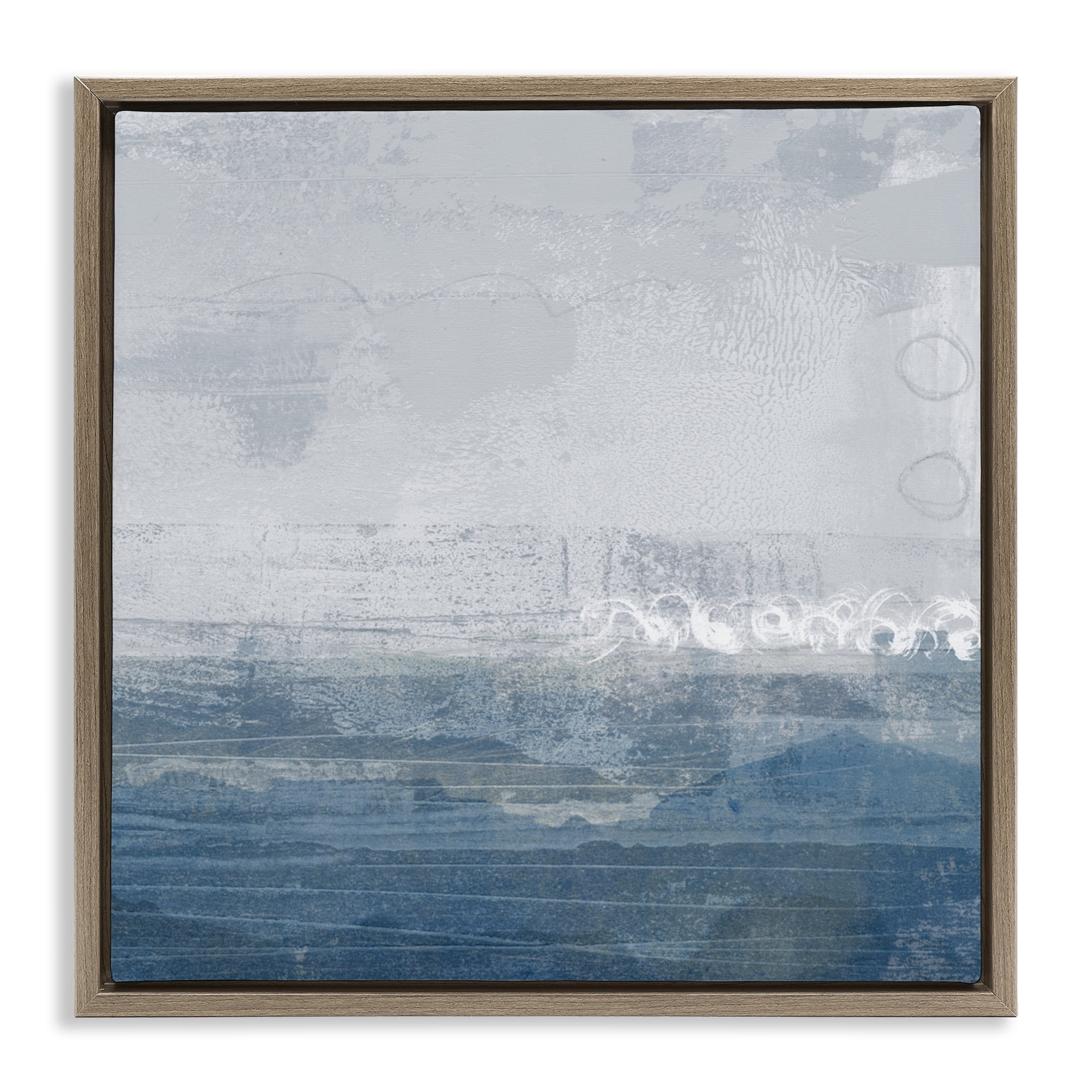 Stupell Industries Ocean Tide Abstract Brown Framed Floater Canvas Wall Art, design by Dan Meneely