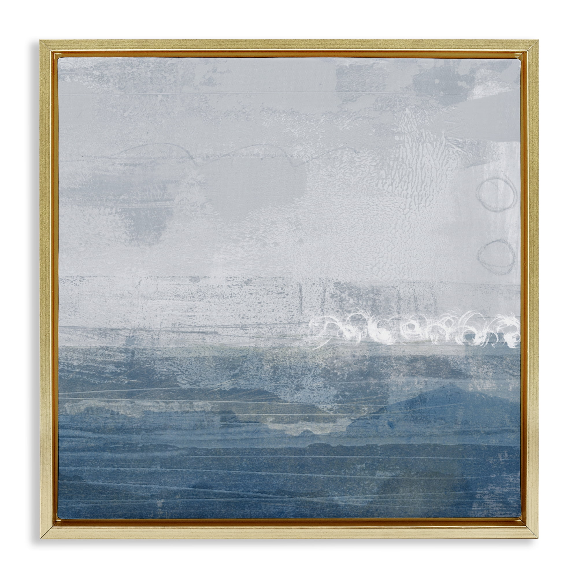 Stupell Industries Ocean Tide Abstract Gold Framed Floater Canvas Wall Art, design by Dan Meneely