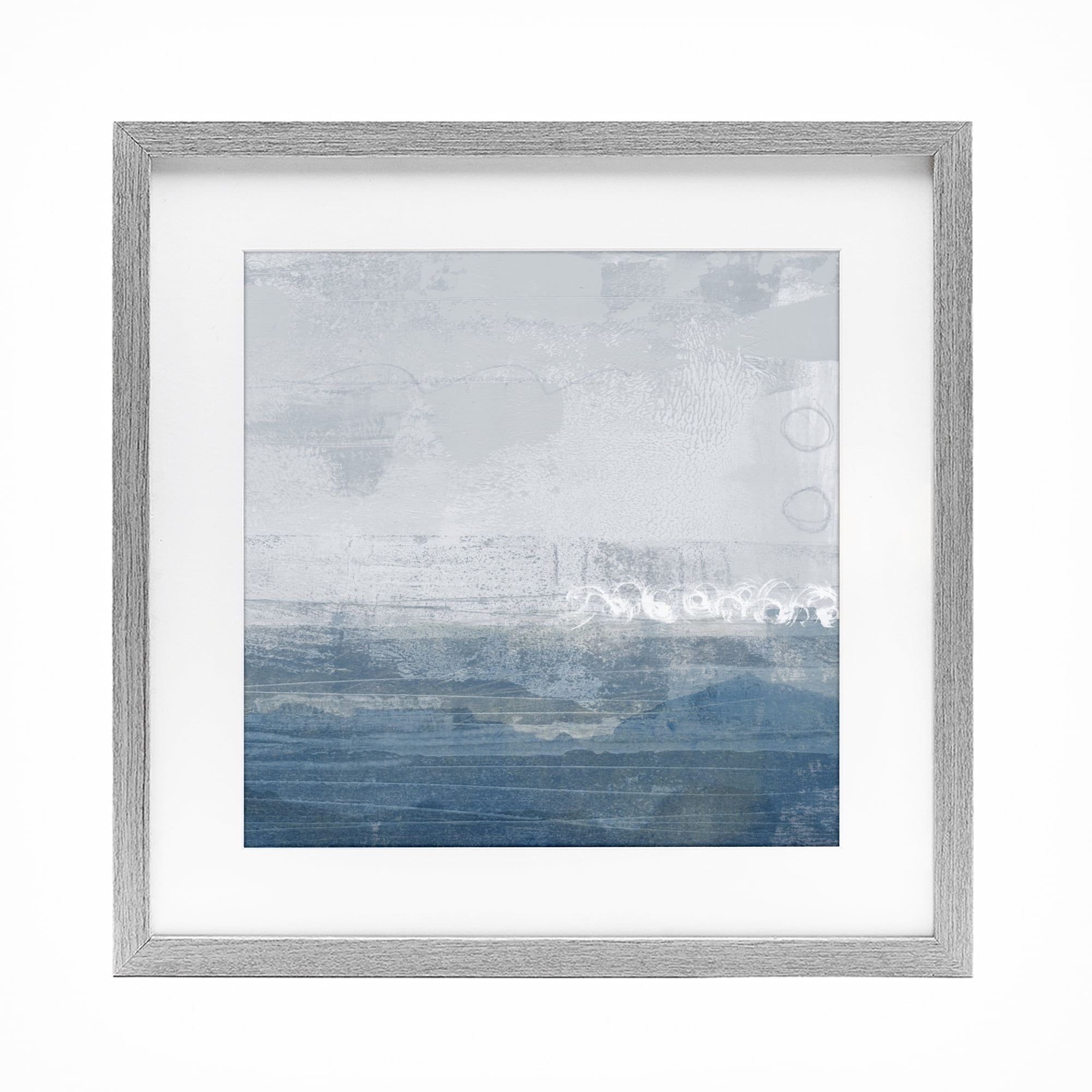 Stupell Industries Ocean Tide Abstract Gray Framed Print Under Glass, design by Dan Meneely