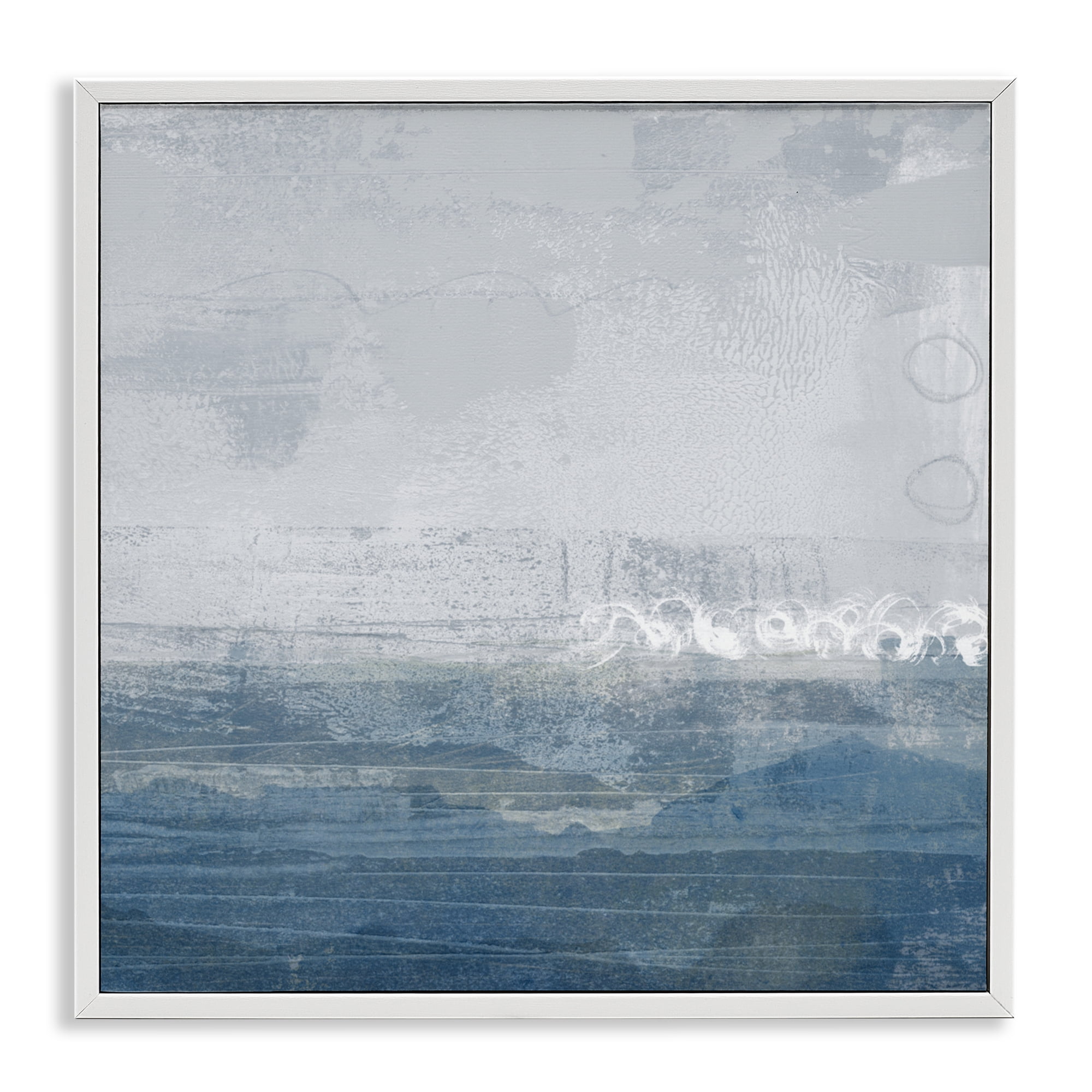Stupell Industries Ocean Tide Abstract White Framed Giclee Art, design by Dan Meneely