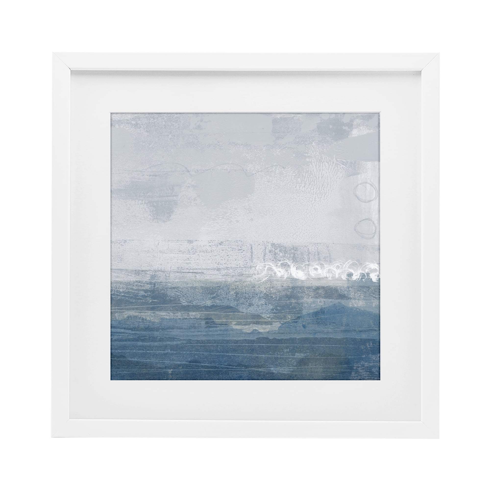 Stupell Industries Ocean Tide Abstract White Framed Print Under Glass, design by Dan Meneely