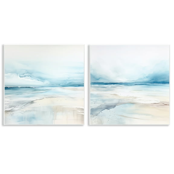 Stupell Industries Ocean Tide Abstraction Nautical & Beach Painting Unframed Art Print Wall Art, 12 x 12, Set of 2