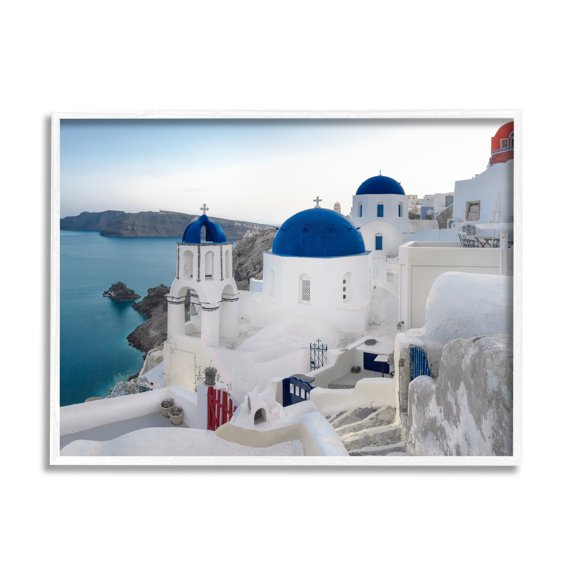 Stupell Industries Ocean View City Landscape Beautiful Architecture White Buildings, 30 x 24, Design by Danita Delimont