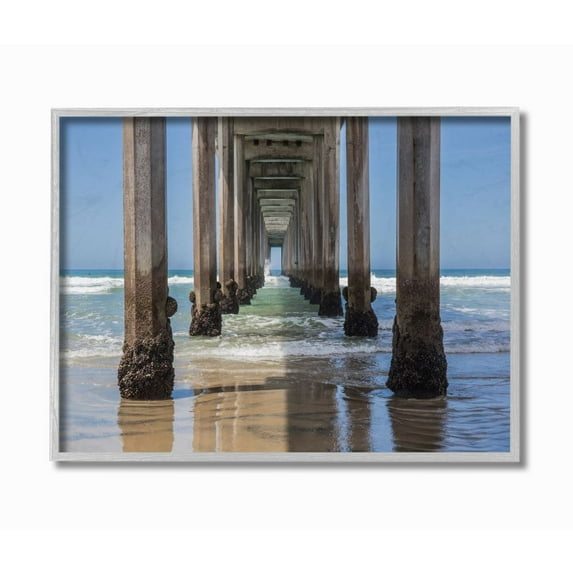 Stupell Industries Ocean Water Beneath Pier Beach Coastline Photograph Designed by Barbara Markoff