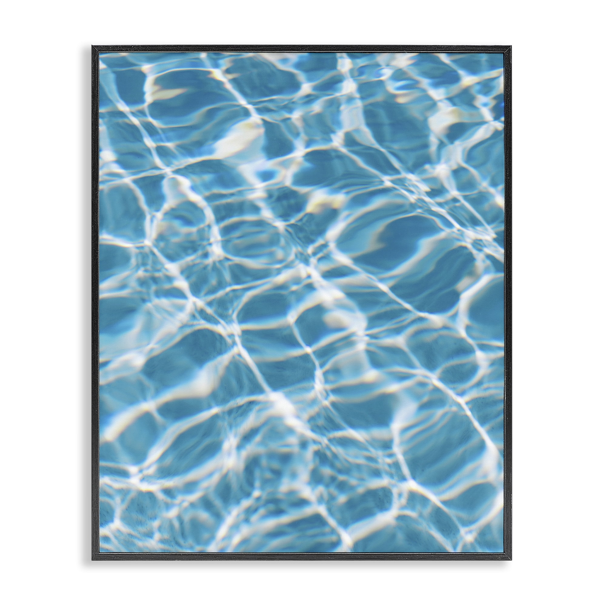 Stupell Industries Ocean Water Ripples Abstract Painting Black Framed Art Print Wall Art, 16 x 20