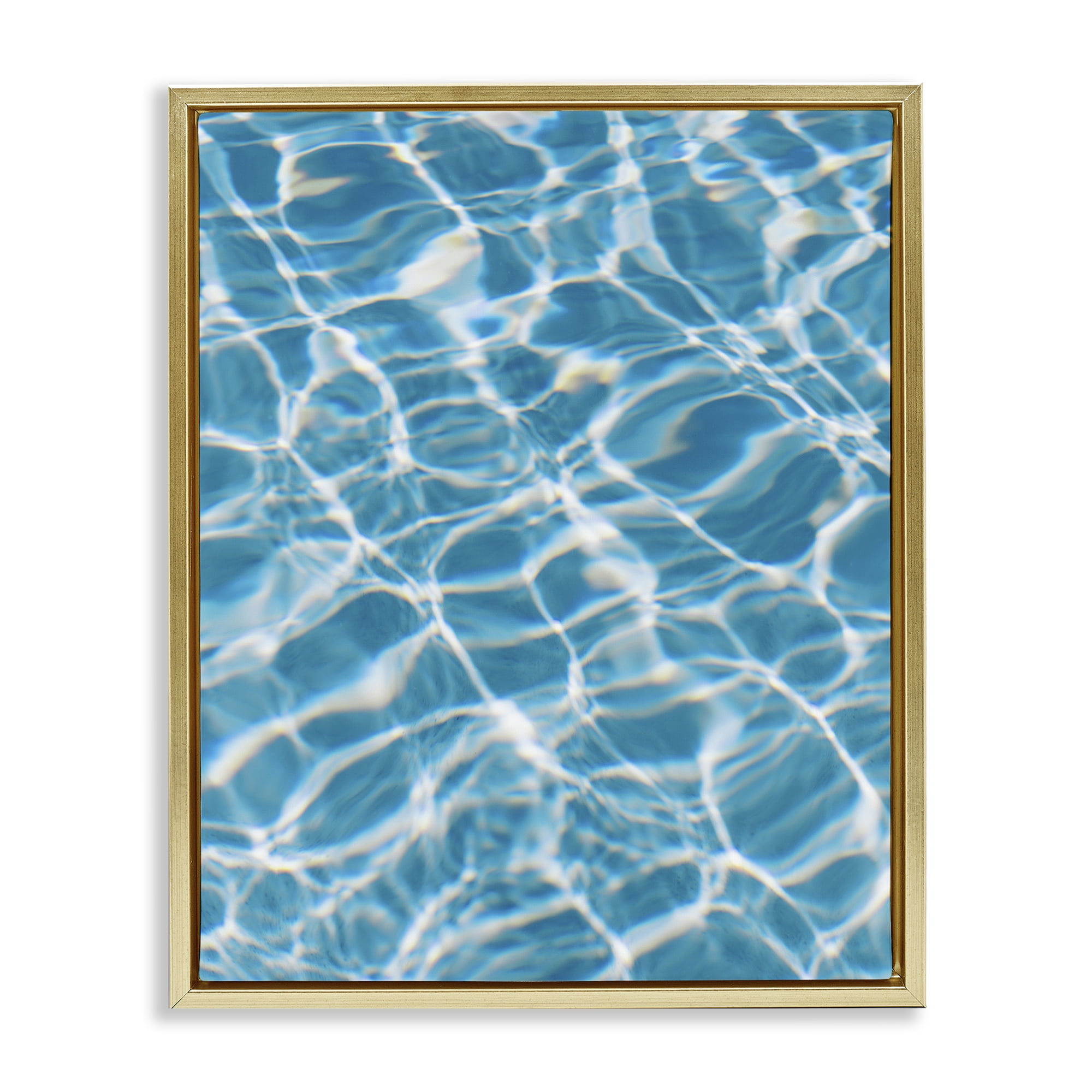 Ocean Water Ripples Abstract Canvas Print with Gold Frame, 25 x 31