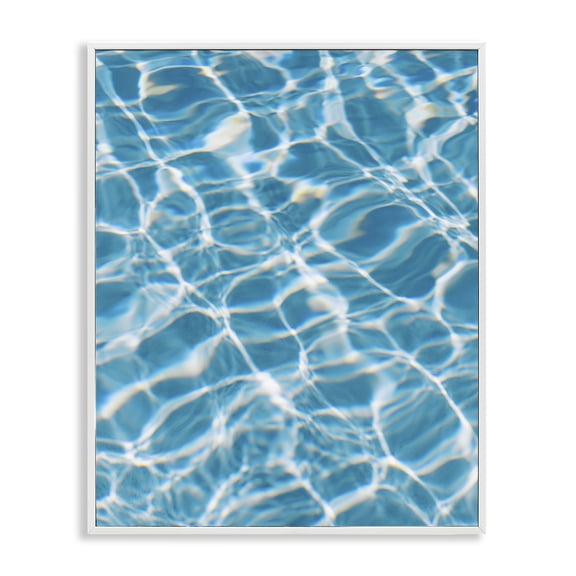 Stupell Industries Ocean Water Ripples Abstract Painting White Framed Art Print Wall Art, 11 x 14