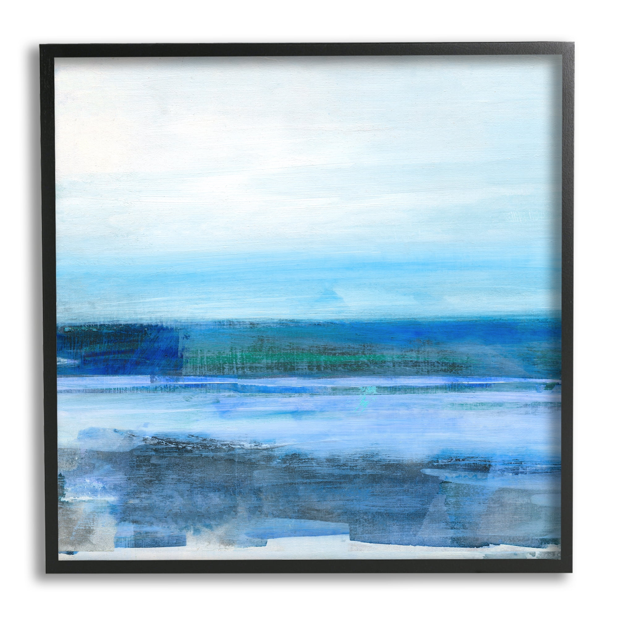 Stupell Industries Ocean Waves Abstraction Abstract Painting Black Framed Art Print Wall Art, 17 x 17