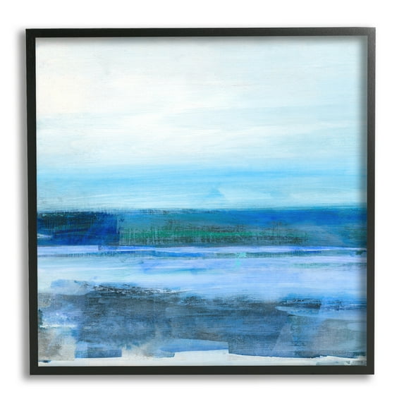 Stupell Industries Ocean Waves Abstraction Abstract Painting Black Framed Art Print Wall Art, 24 x 24