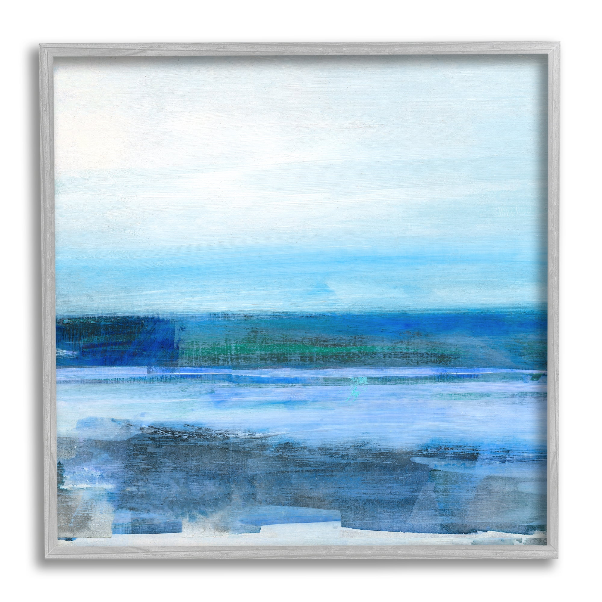 Stupell Industries Ocean Waves Abstraction Abstract Painting Gray Framed Art Print Wall Art, 24 x 24