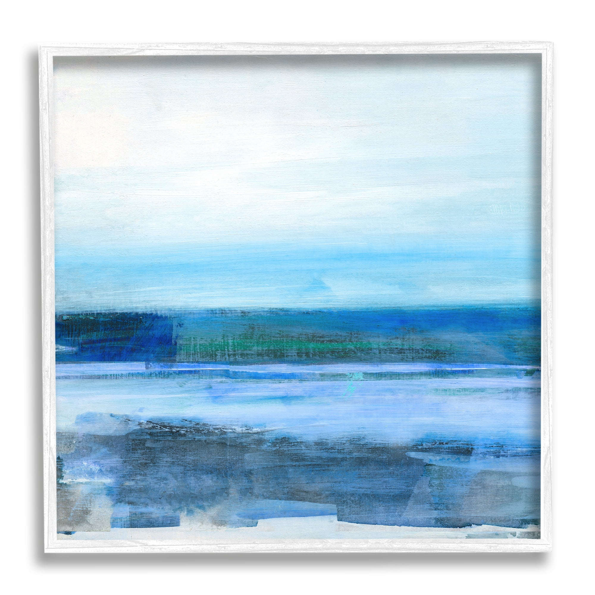 Stupell Industries Ocean Waves Abstraction Abstract Painting White Framed Art Print Wall Art, 12 x 12