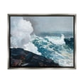thumbnail image 1 of Stupell Industries Ocean Waves & Cliffs Landscape Painting Gray Floater Framed Canvas Art Print Wall Art, 31 x 25, 1 of 10