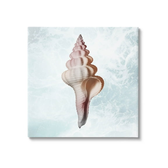 Stupell Industries Ocean Waves Conch Shell Graphic Art Gallery Wrapped Canvas Print Wall Art, Design by Marcus Prime