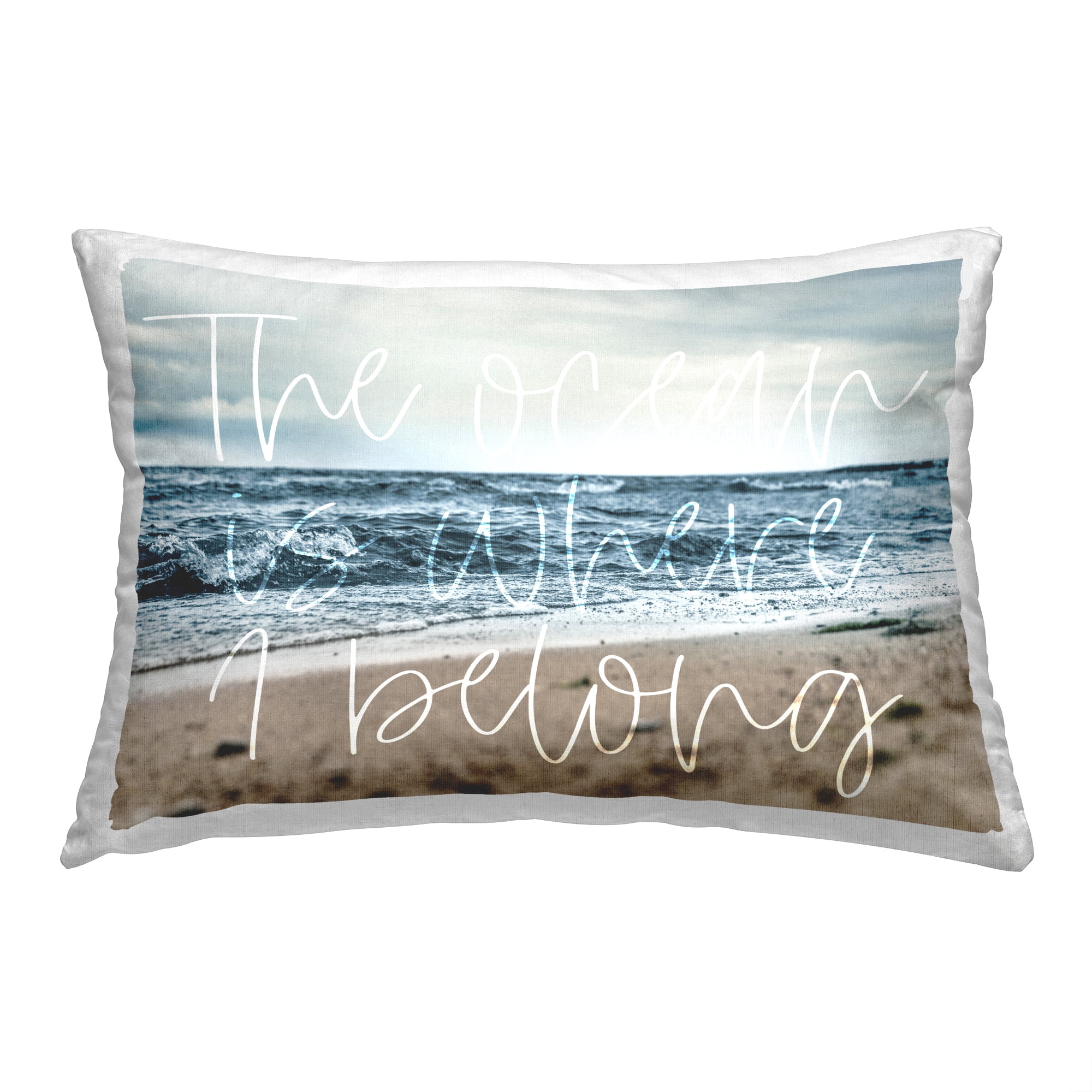 Stupell Industries Ocean Where I Belong Decorative Printed Throw Pillow, 14 x 20