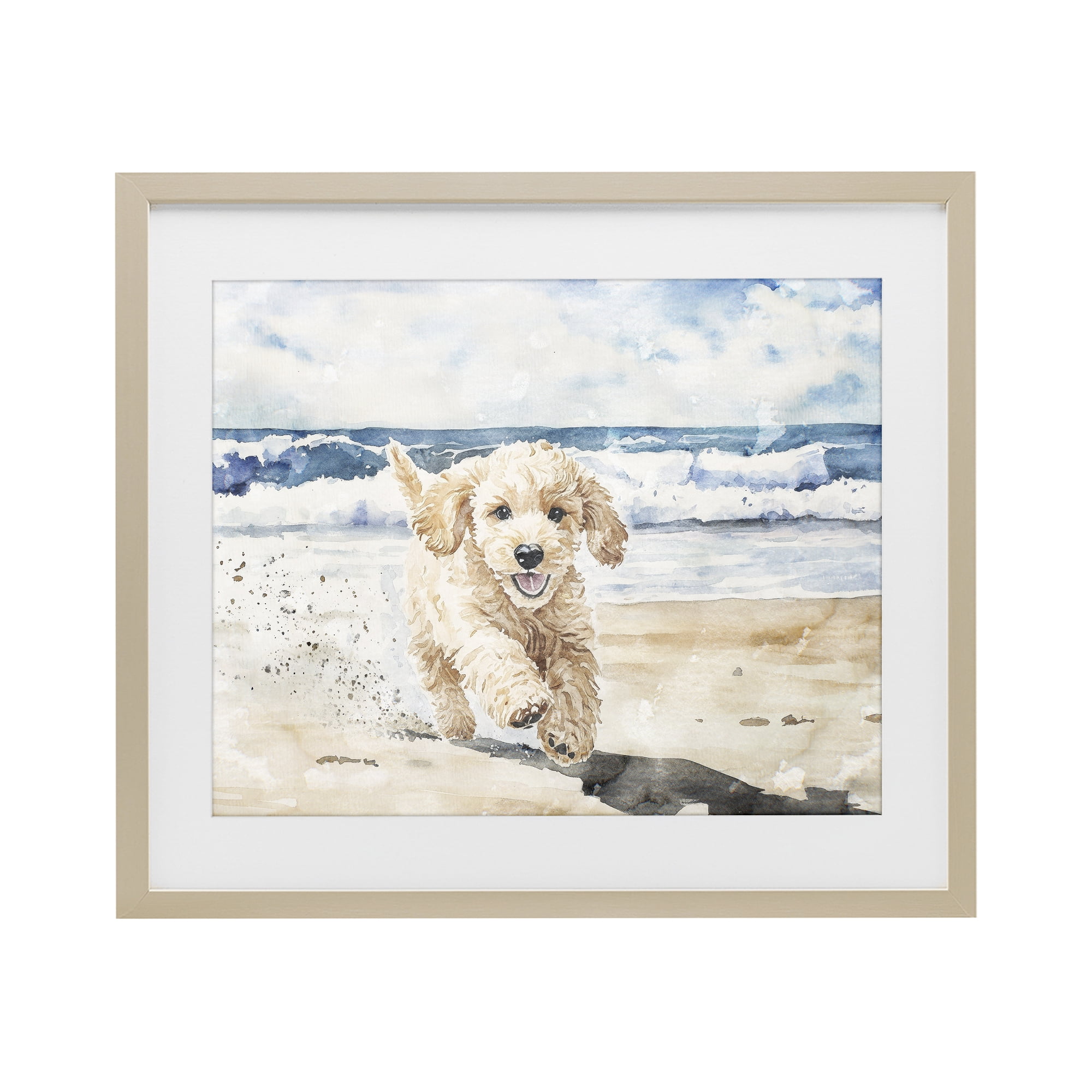 Stupell Industries Ocean's Best Friend Pup Birch Framed Print Under Glass, design by Svetlana Aleynikova