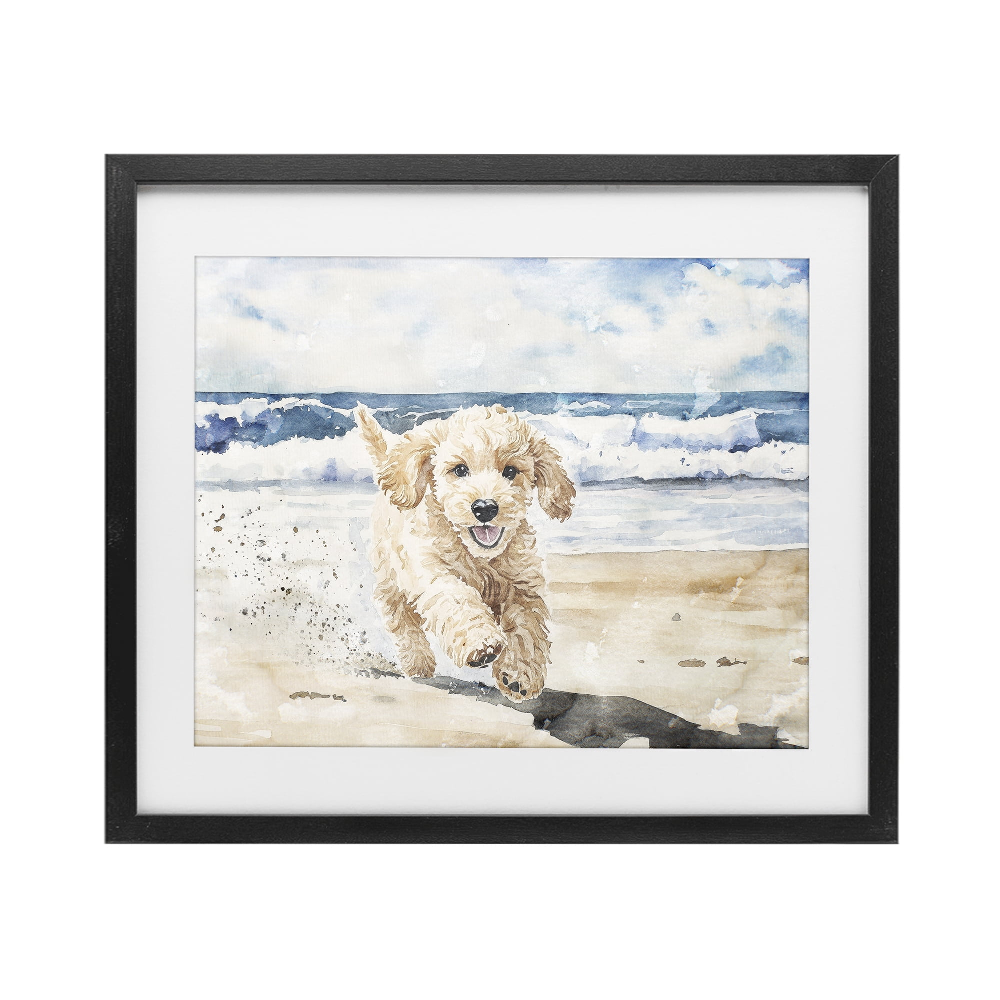 Stupell Industries Ocean's Best Friend Pup Black Framed Print Under Glass, design by Svetlana Aleynikova