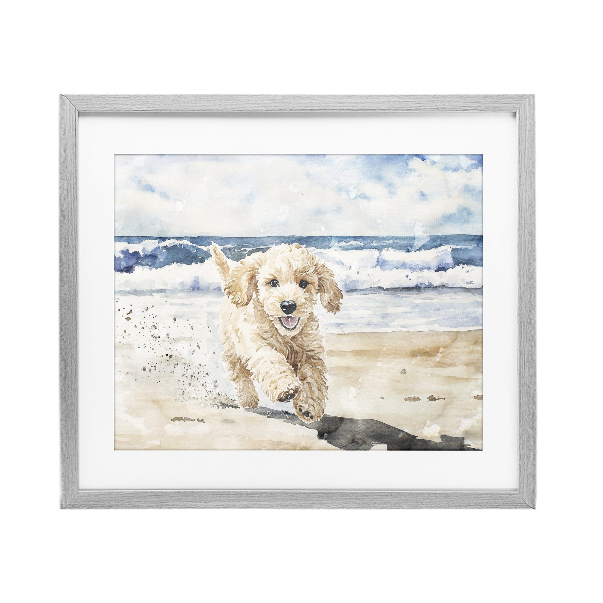 Stupell Industries Ocean's Best Friend Pup Gray Framed Print Under Glass, design by Svetlana Aleynikova