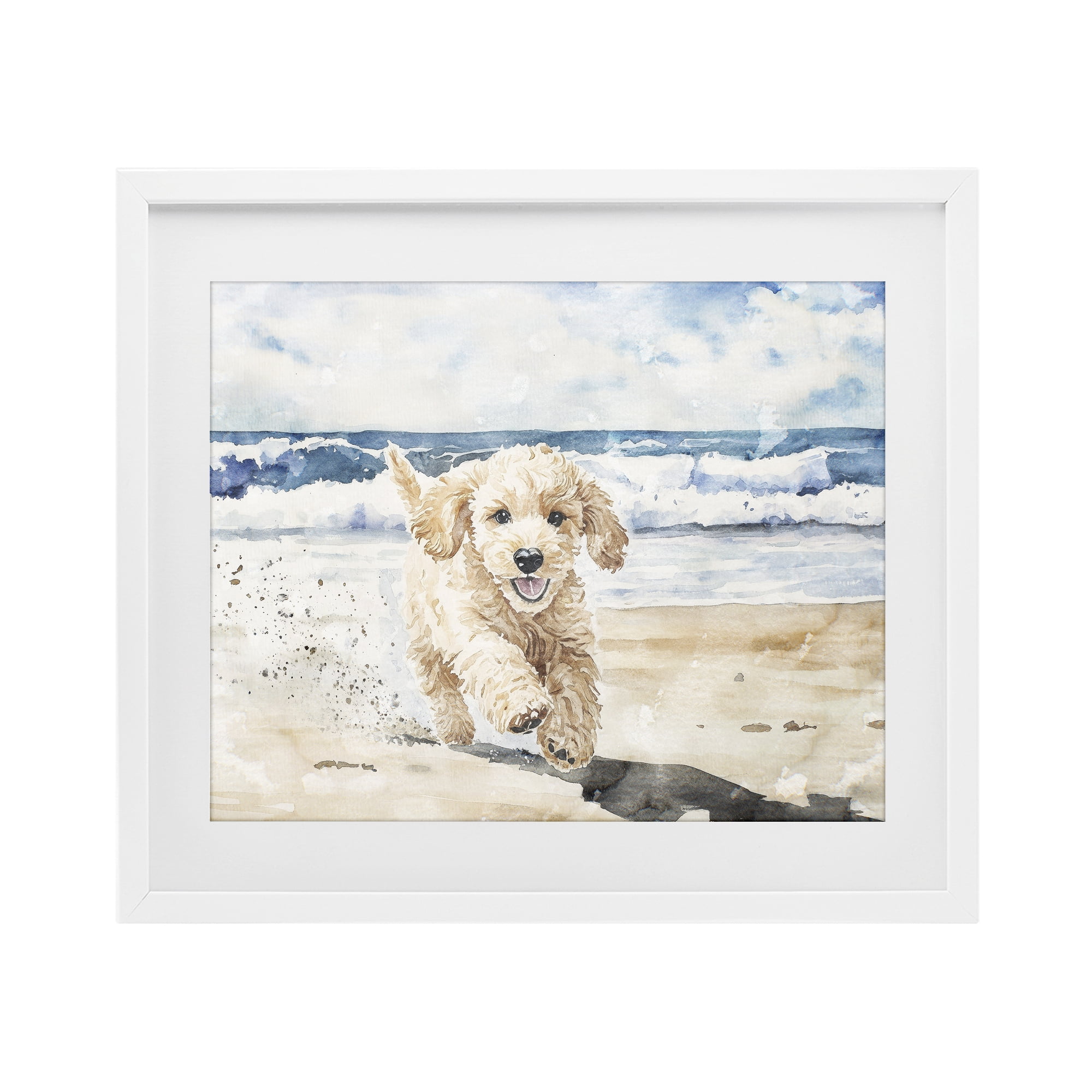 Stupell Industries Ocean's Best Friend Pup White Framed Print Under Glass, design by Svetlana Aleynikova
