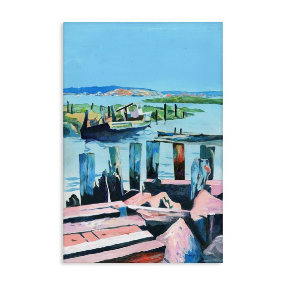 Stupell Industries Ocean's Blue Motif Landscape & Nature Painting Wrapped Canvas Canvas Art Print Wall Art, 20 x 30