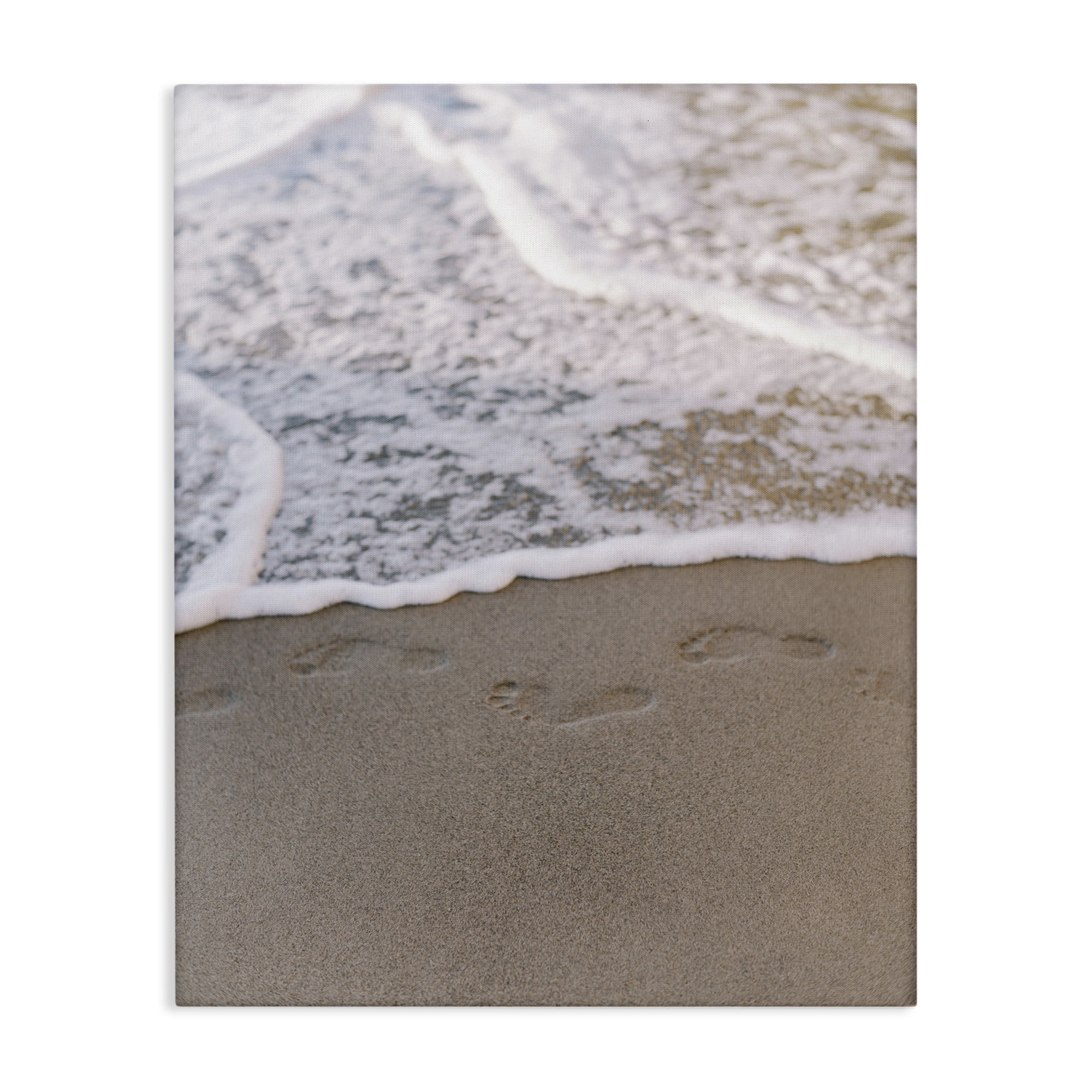 Stupell Industries Ocean's Edge Footprints Coastal Photography Gallery Wrapped Canvas Art Print Wall Art, 16 x 20