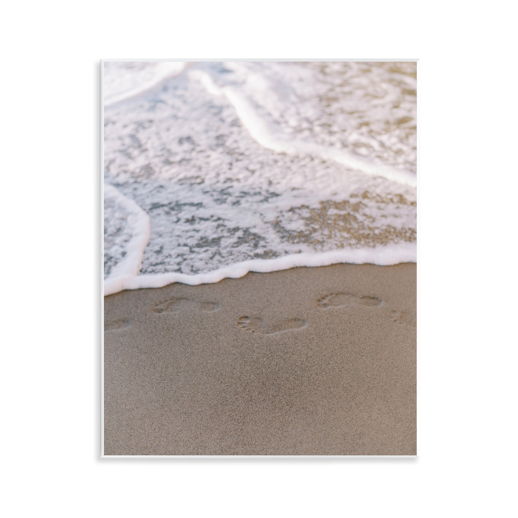 Stupell Industries Ocean's Edge Footprints Coastal Photography Unframed Art Print Wall Art, 11 x 14