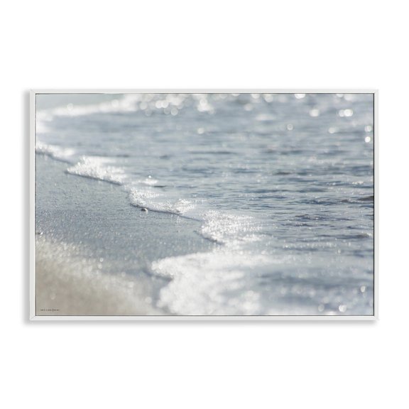 Stupell Industries Ocean's Kiss Shoreline White Framed Giclee Art, design by Seven Trees Design
