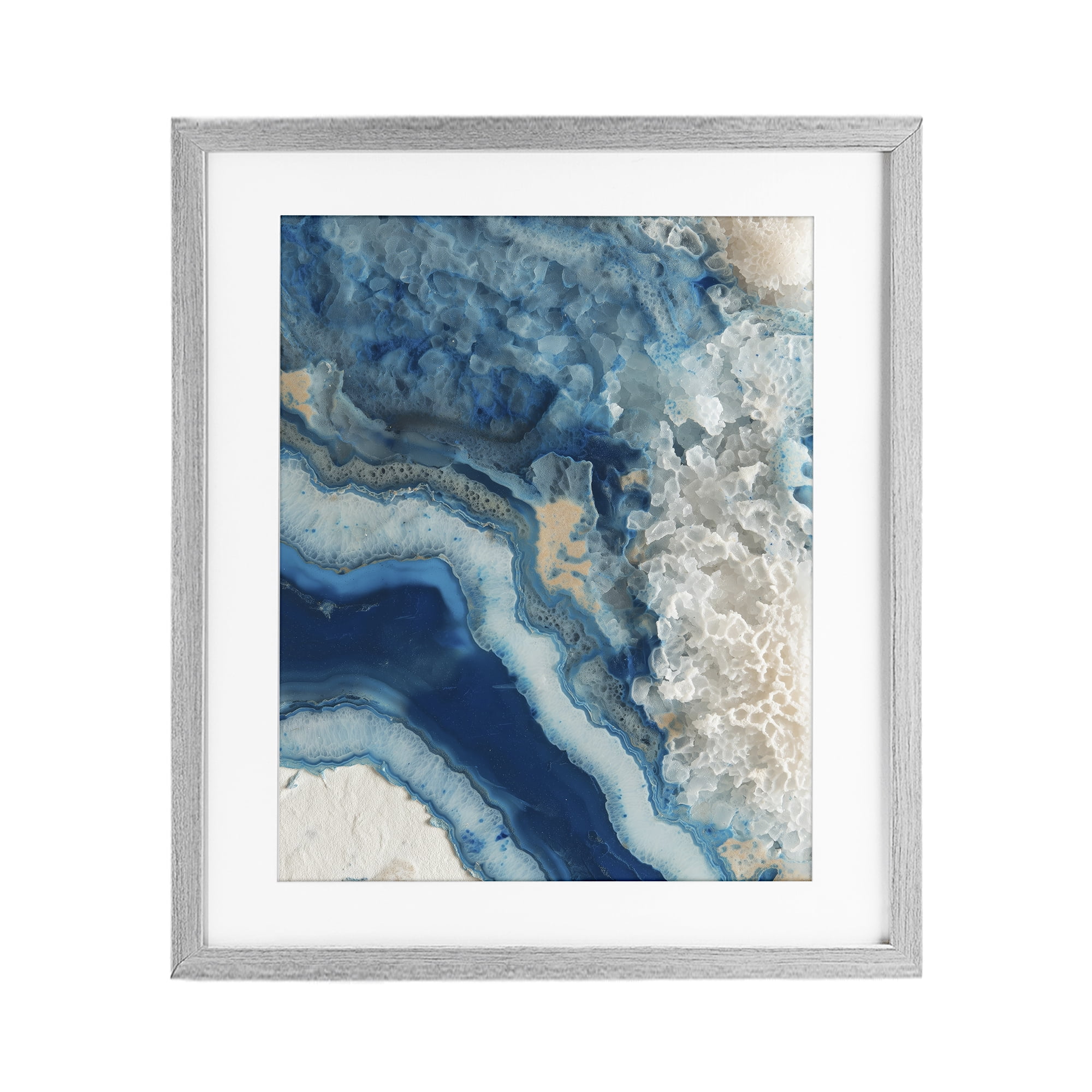 Stupell Industries Ocean's Minerals Flow Gray Framed Print Under Glass, design by Svetlana Aleynikova