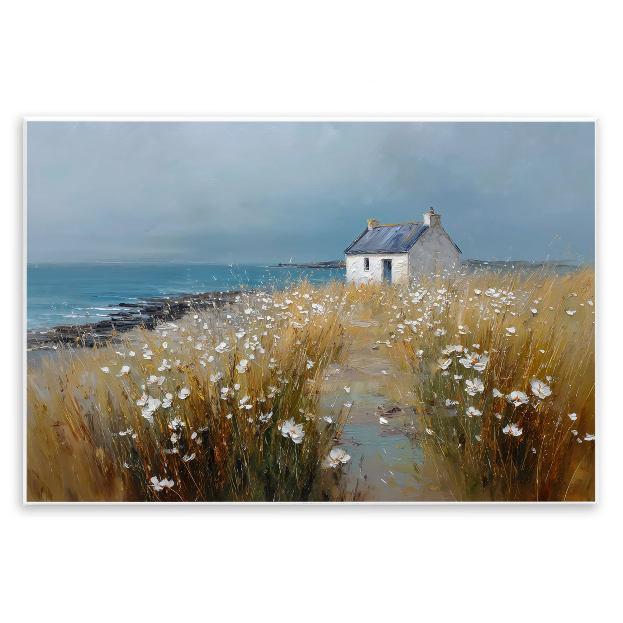 Stupell Industries Oceanfront Cottage Wildflowers Wall Plaque Art, design by Petal Prints Design