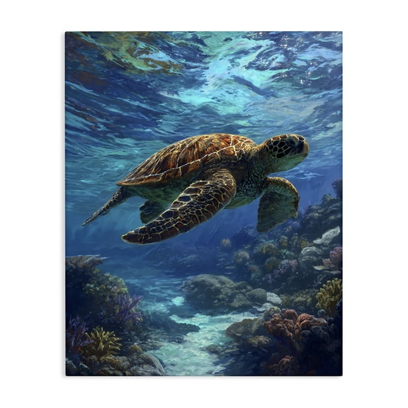 Stupell Industries Oceanic Adventurer Tortoise Canvas Wall Art, design by Franklyn Gregory