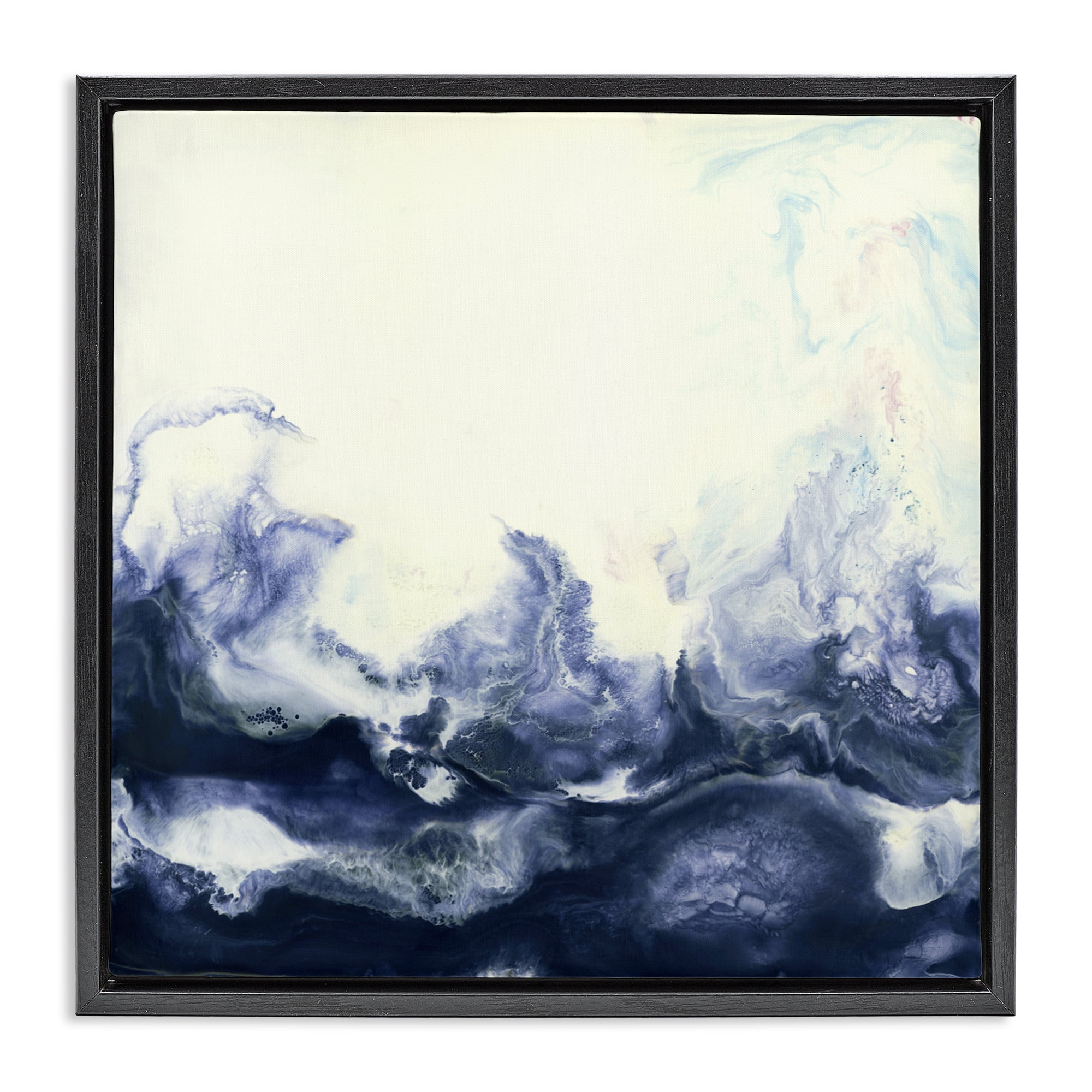 Stupell Industries Oceanic Fluid Swirl Black Framed Floater Canvas Wall Art, design by Laura Van Horne