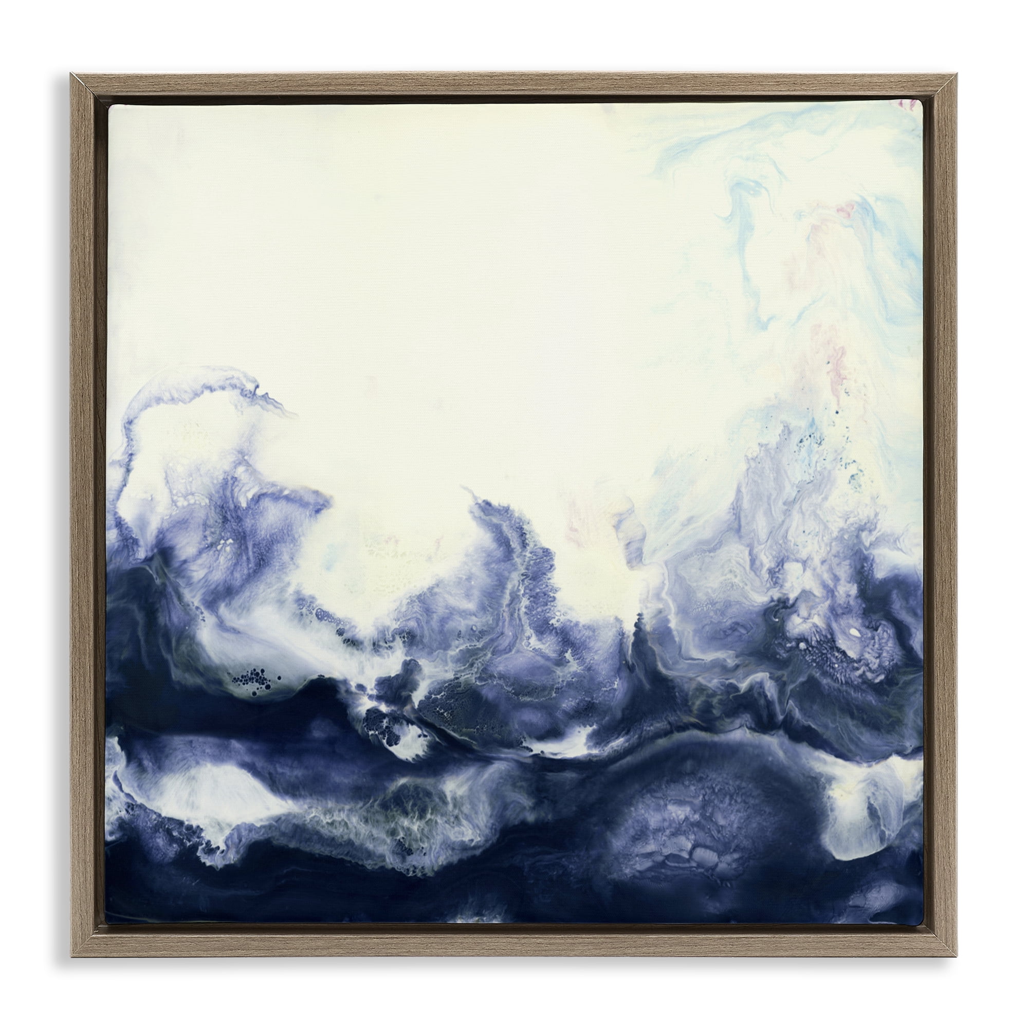 Stupell Industries Oceanic Fluid Swirl Brown Framed Floater Canvas Wall Art, design by Laura Van Horne