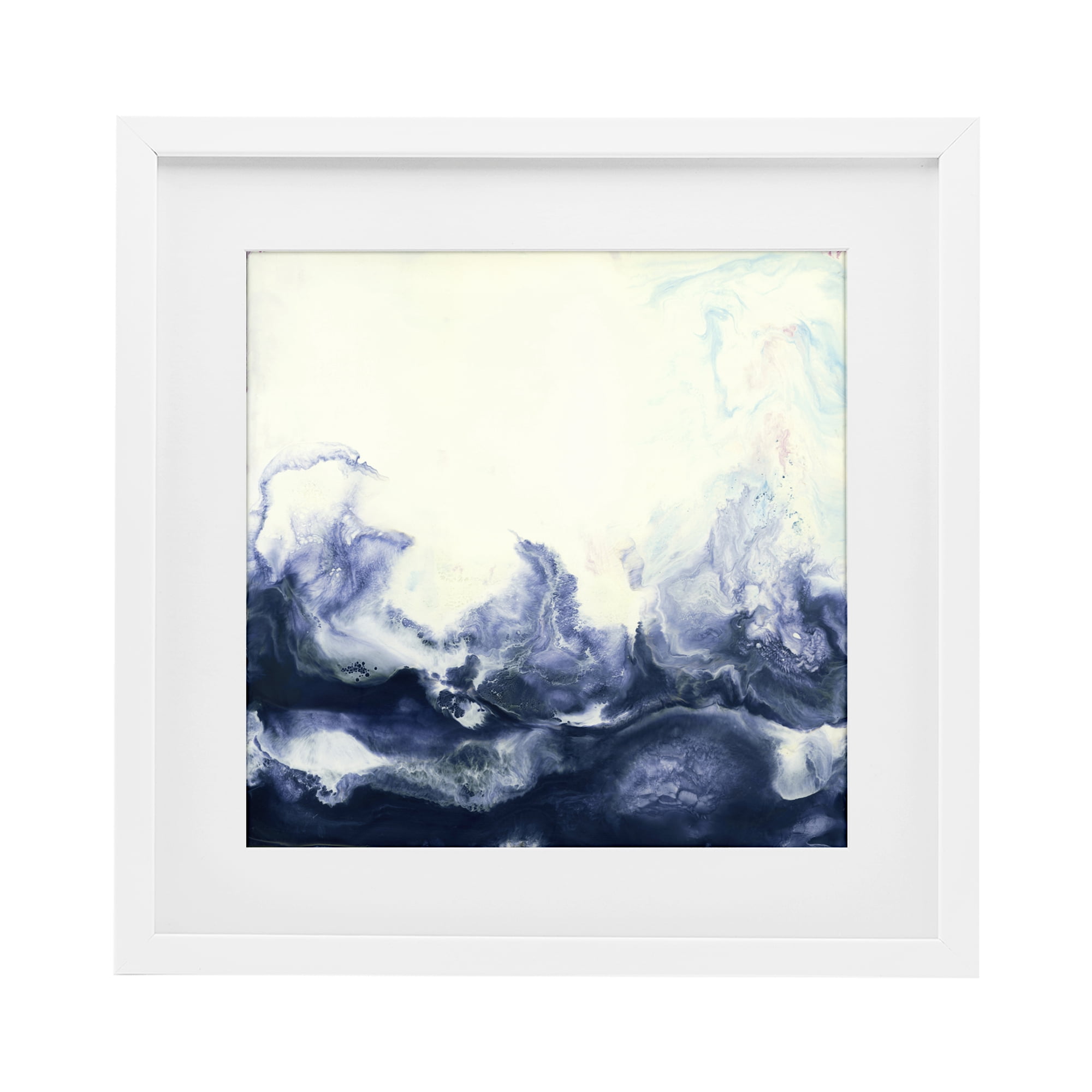 Stupell Industries Oceanic Fluid Swirl White Framed Print Under Glass, design by Laura Van Horne