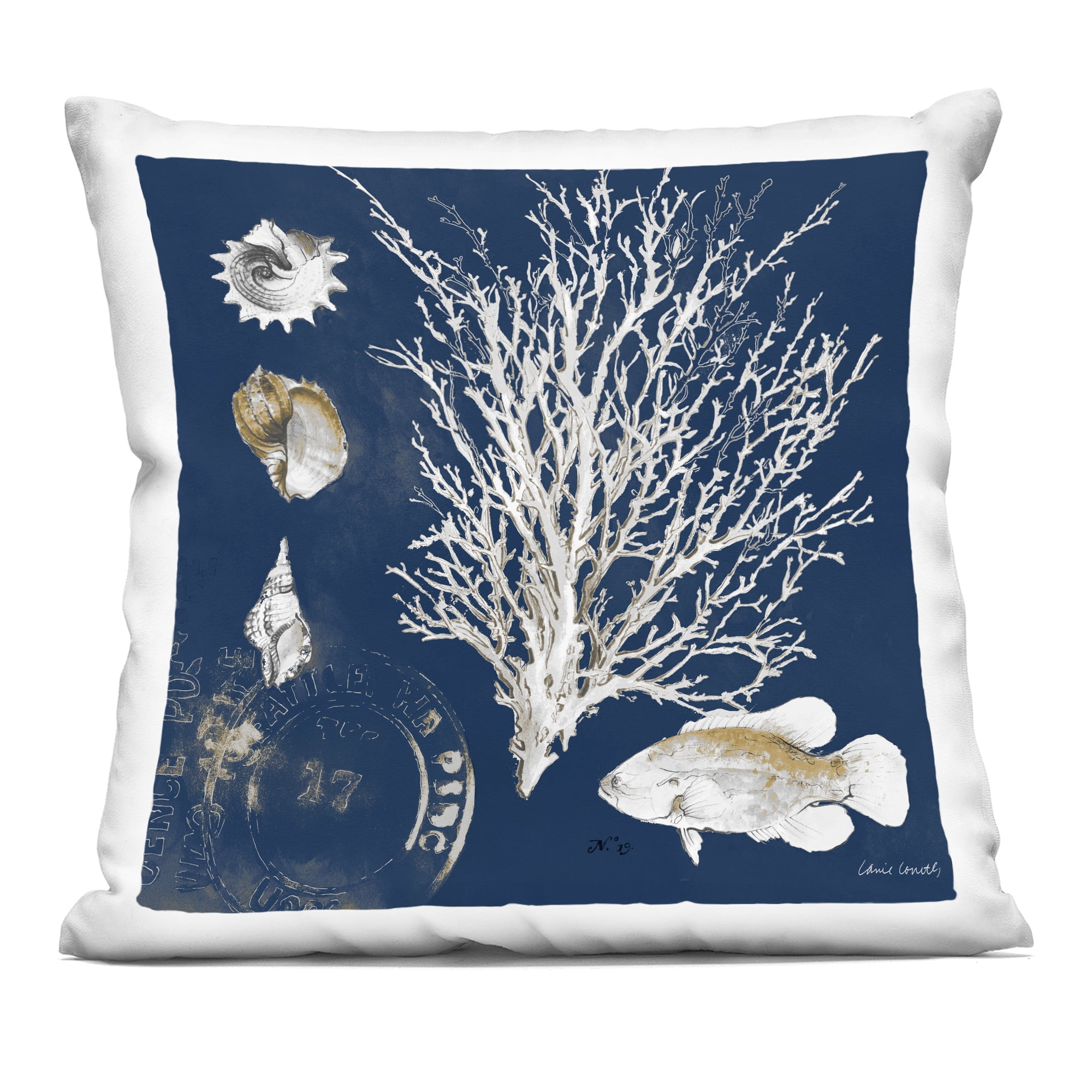 Stupell Industries Oceanic Medley on Blue Decorative Printed Throw Pillow, design by Lanie Loreth