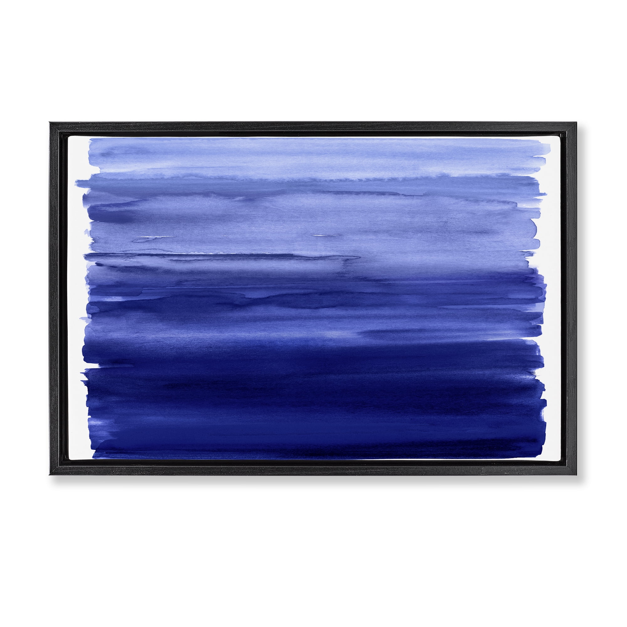 Stupell Industries Oceanic Ombre Blue Black Framed Floater Canvas Wall Art, design by Allie Corbin